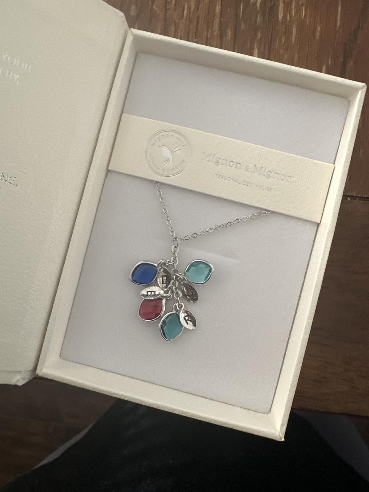 Birthstone Necklace for Women, Grandma Necklace with Birthstones, Initials customer photo 2