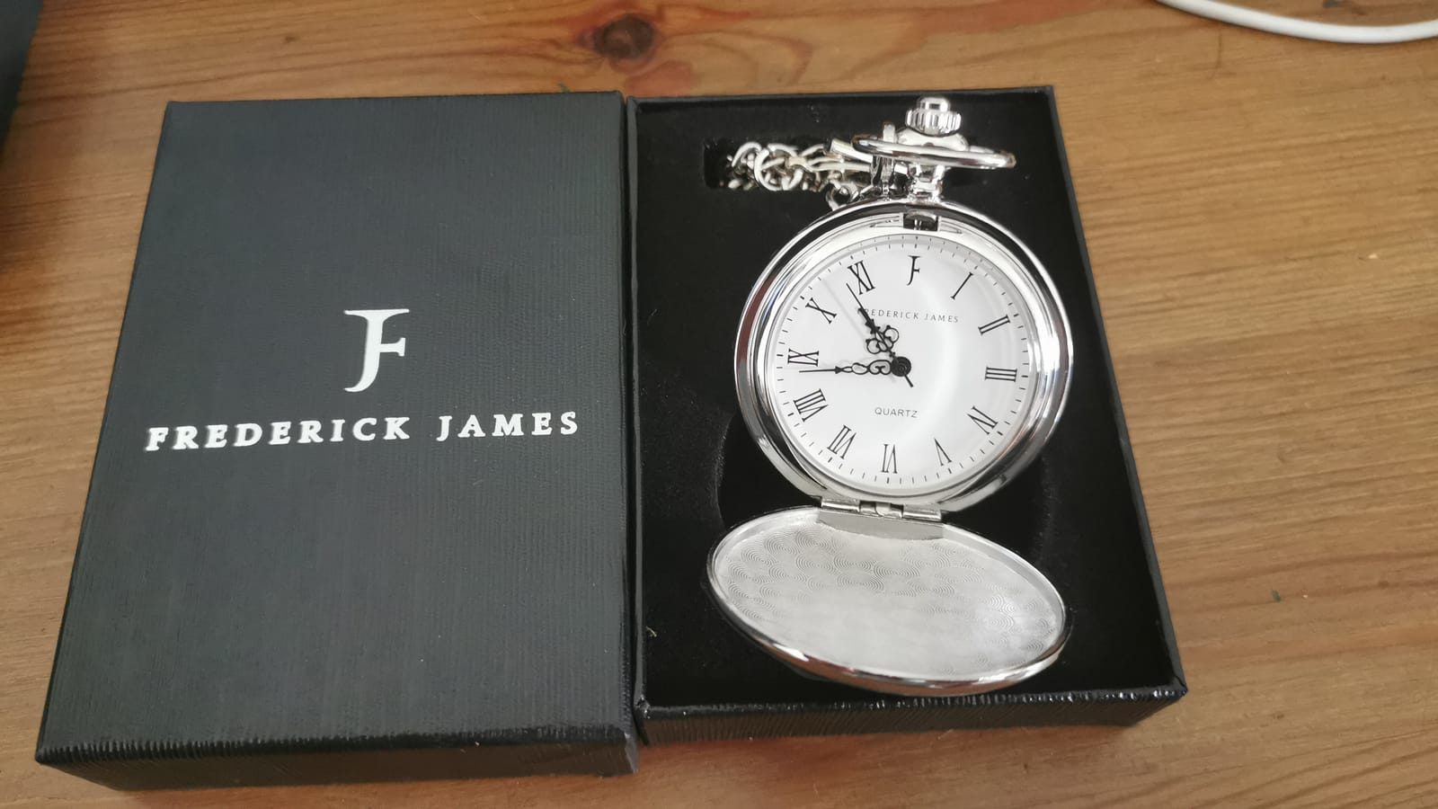 FJ FREDERICK JAMES Wedding Pocket Watches for Groomsman, Best Man, Groom, Father of The Bride & Groom I Silver Engraved I Complete Their Wedding Attire customer photo 1