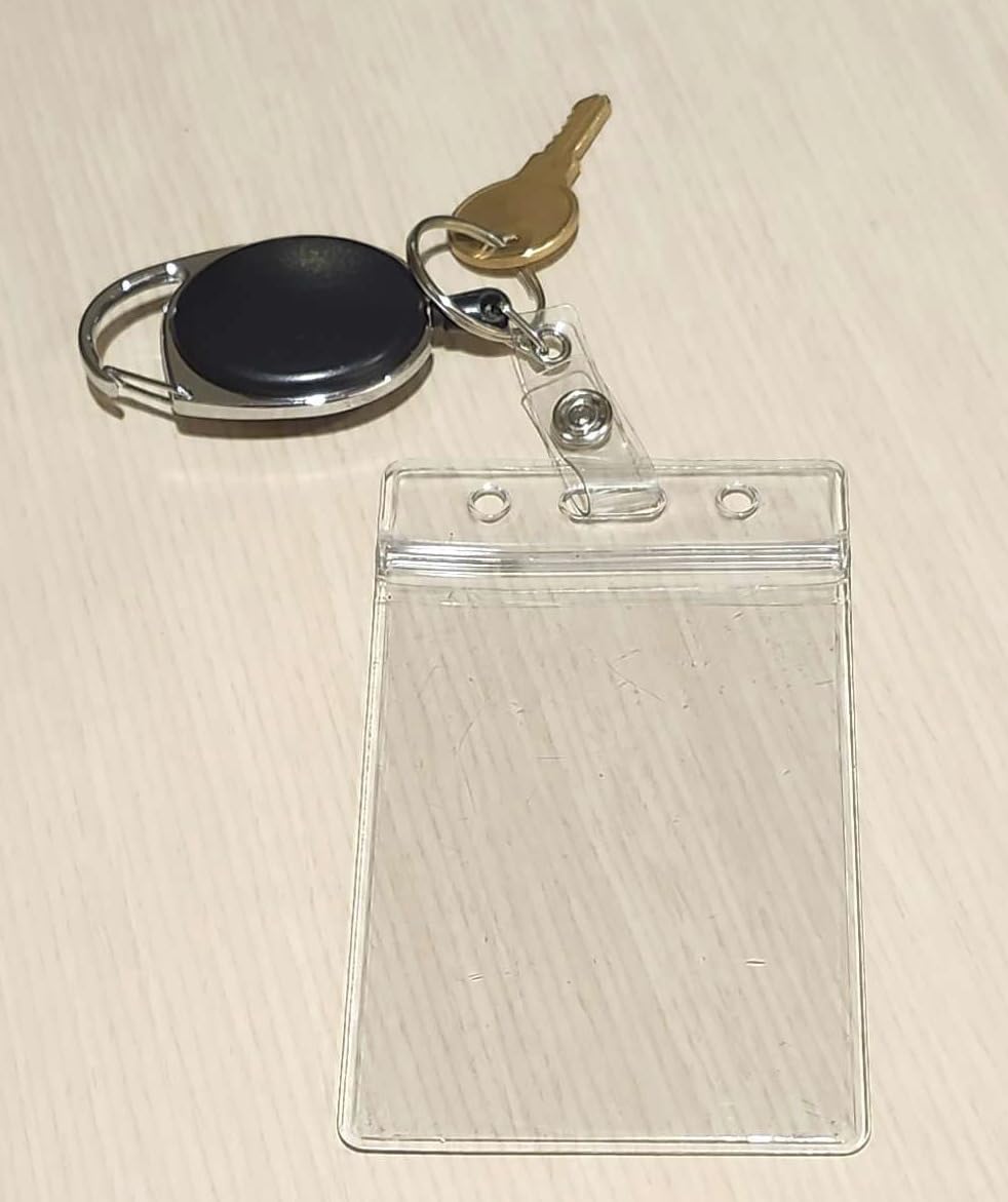 Will Well Heavy Duty ID Badge Holder Retractable 2 Pack - Vertical - Black customer photo 1