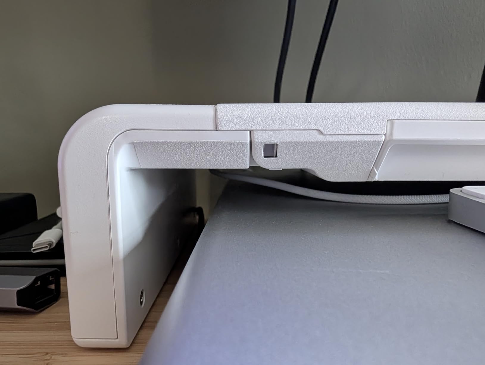 Monitor Stand Riser, Klearlook Foldable, Height Adjustable Computer Stand, Desk Shelf Riser with Storage Drawer &Tablet Phone Stand for Desktop, Laptop (White) customer photo 2