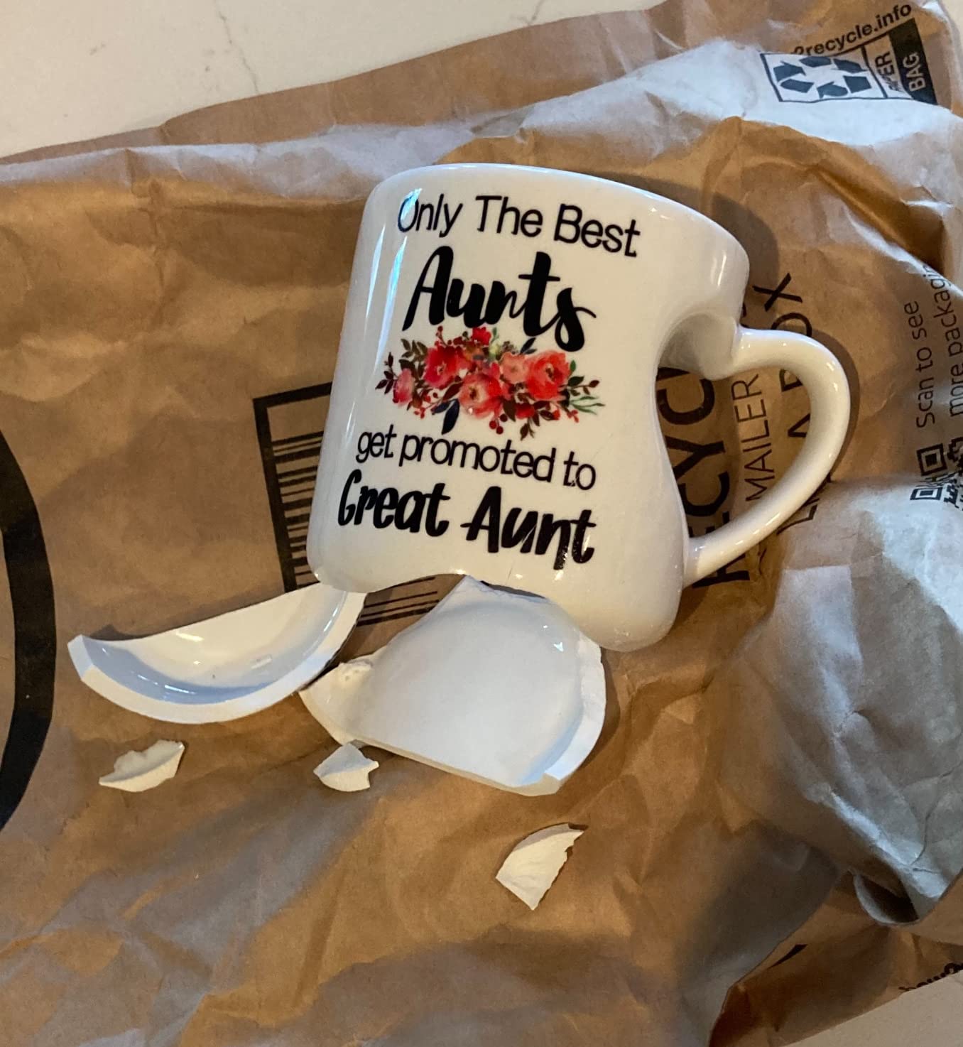 Only The Best Aunts Get Promoted to Great Aunt Coffee Mug Funny 10.3 Ounce White Ceramics Heart-Shaped Coffee Cup Gifts for Christmas Birthday Mug customer photo 1
