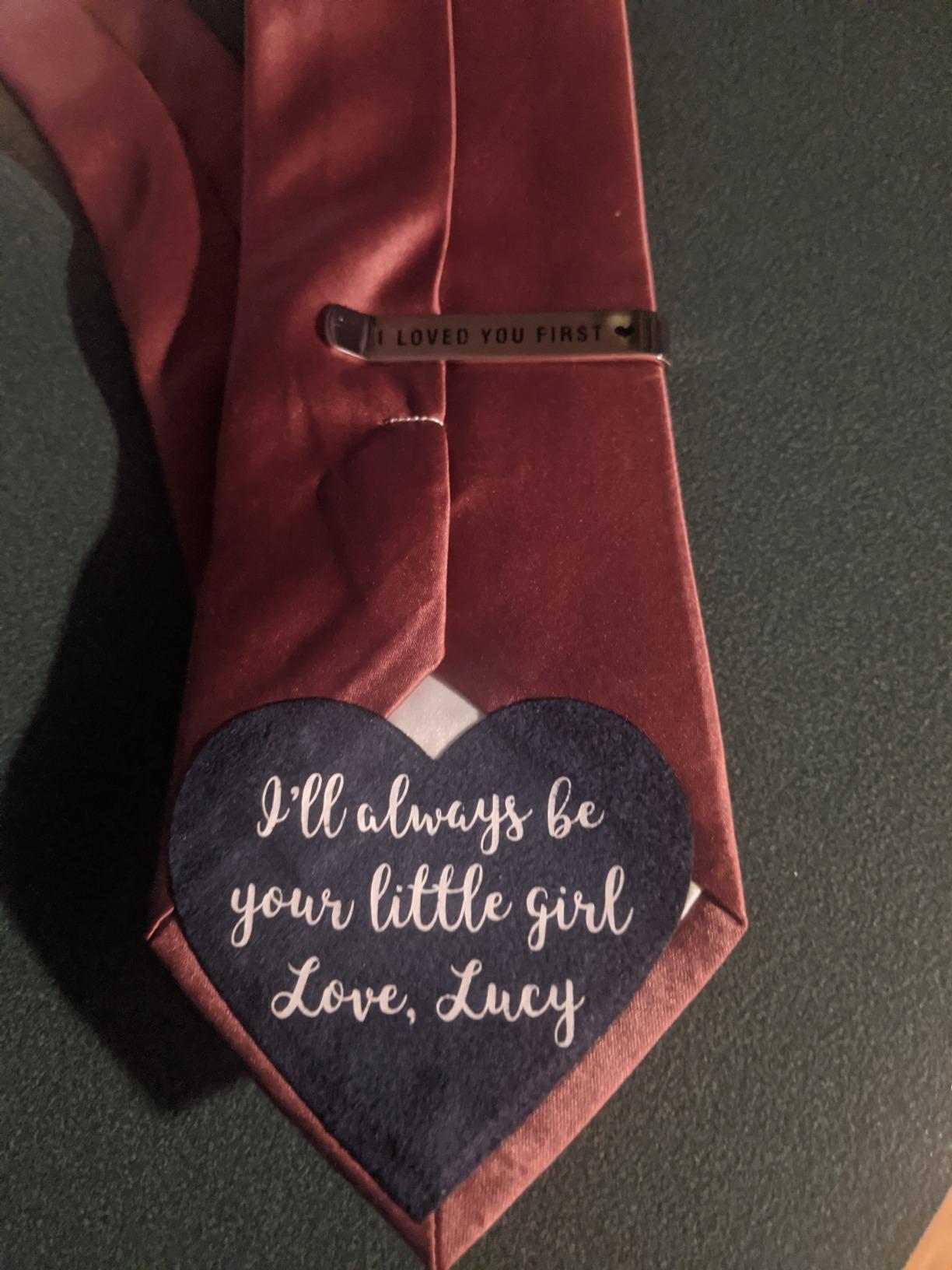Father of the Bride and Groom Gifts - Wedding Tie Clips for Groomsmen From the Bride - Stainless Steel Tie Bars customer photo 2