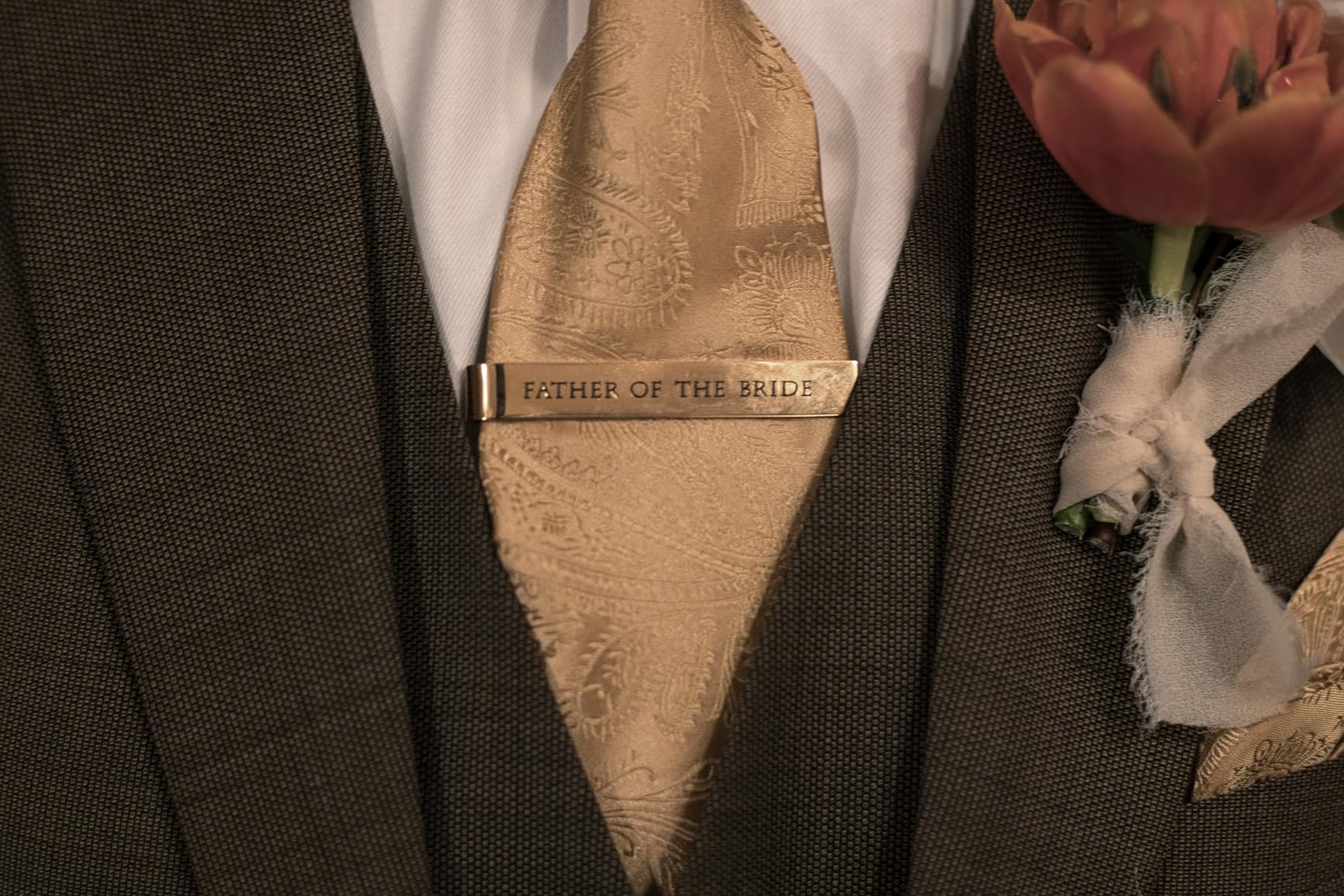 Father of the Bride and Groom Gifts - Wedding Tie Clips for Groomsmen From the Bride - Stainless Steel Tie Bars customer photo 1