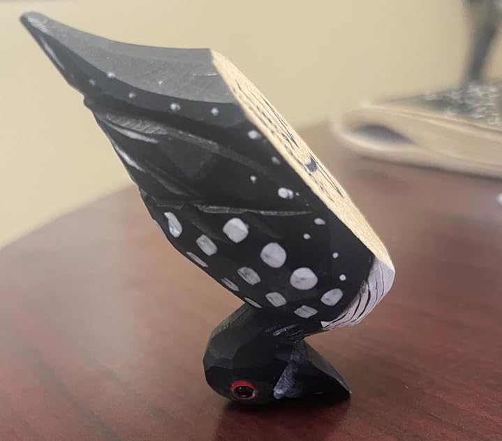 Selsela Hand-Carved Common Loon Figurine - Common Loon Wooden Figurine Small Animal Garden Statue Carving Decoration, Miniature Wildlife Sculpture customer photo 2