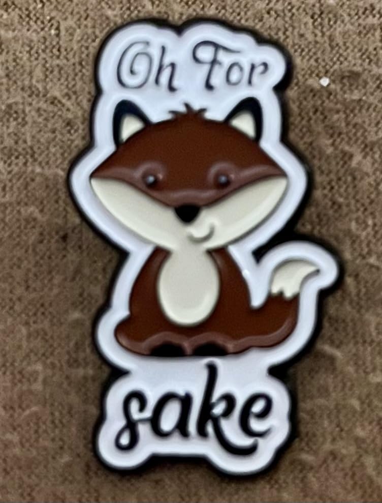 Stickeroonie Enamel Pin Oh For Fox Sake for Backpacks Cute Backpack Hat Jean Jacket Funny 1.0 Inches Backs Enamel Jewelry Brooch customer photo 1