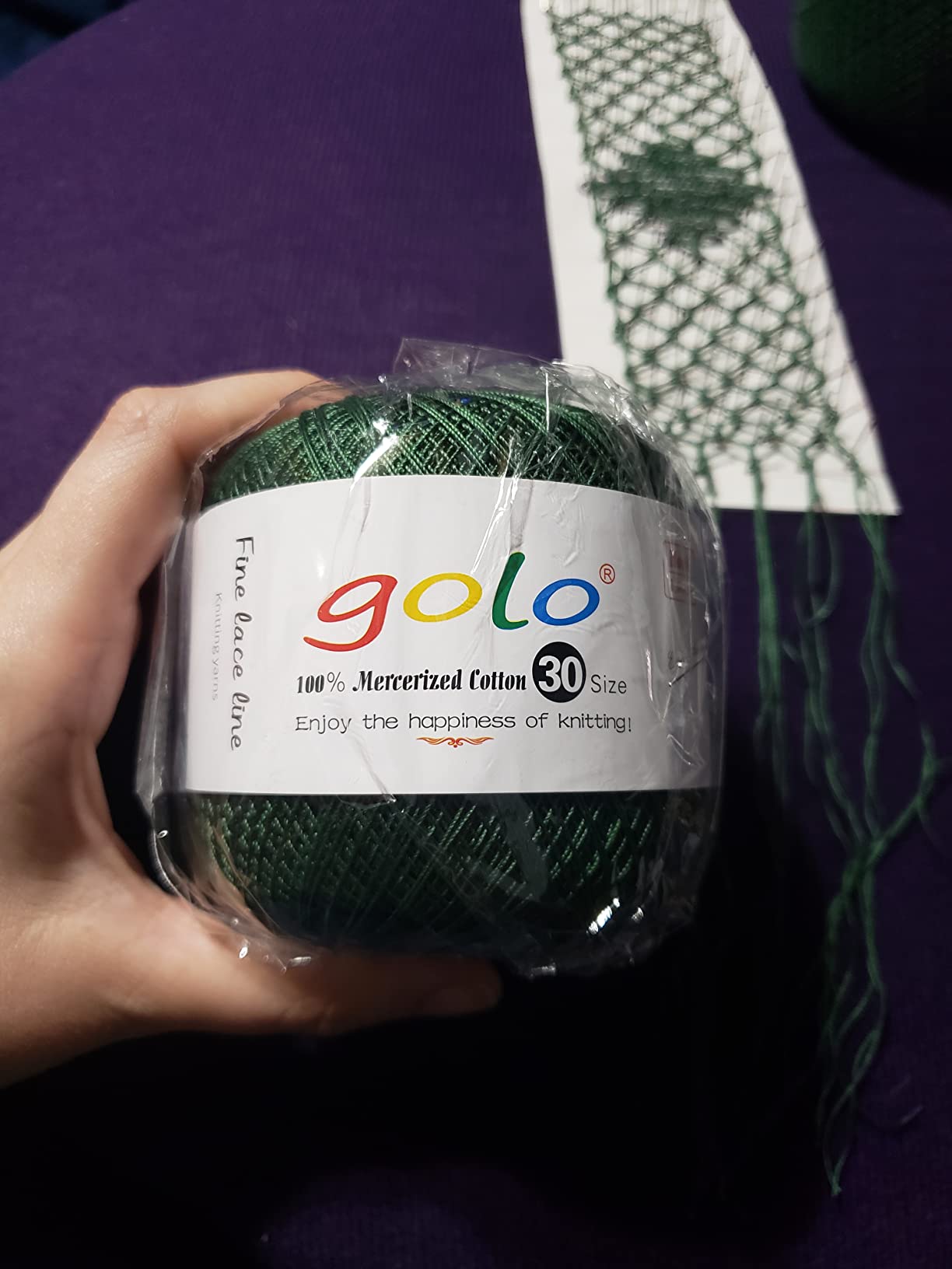 golo Cotton Yarn for Hand Knitting Pearl White Yarn for Tatting Lace Crochet Thread 703 customer photo 2