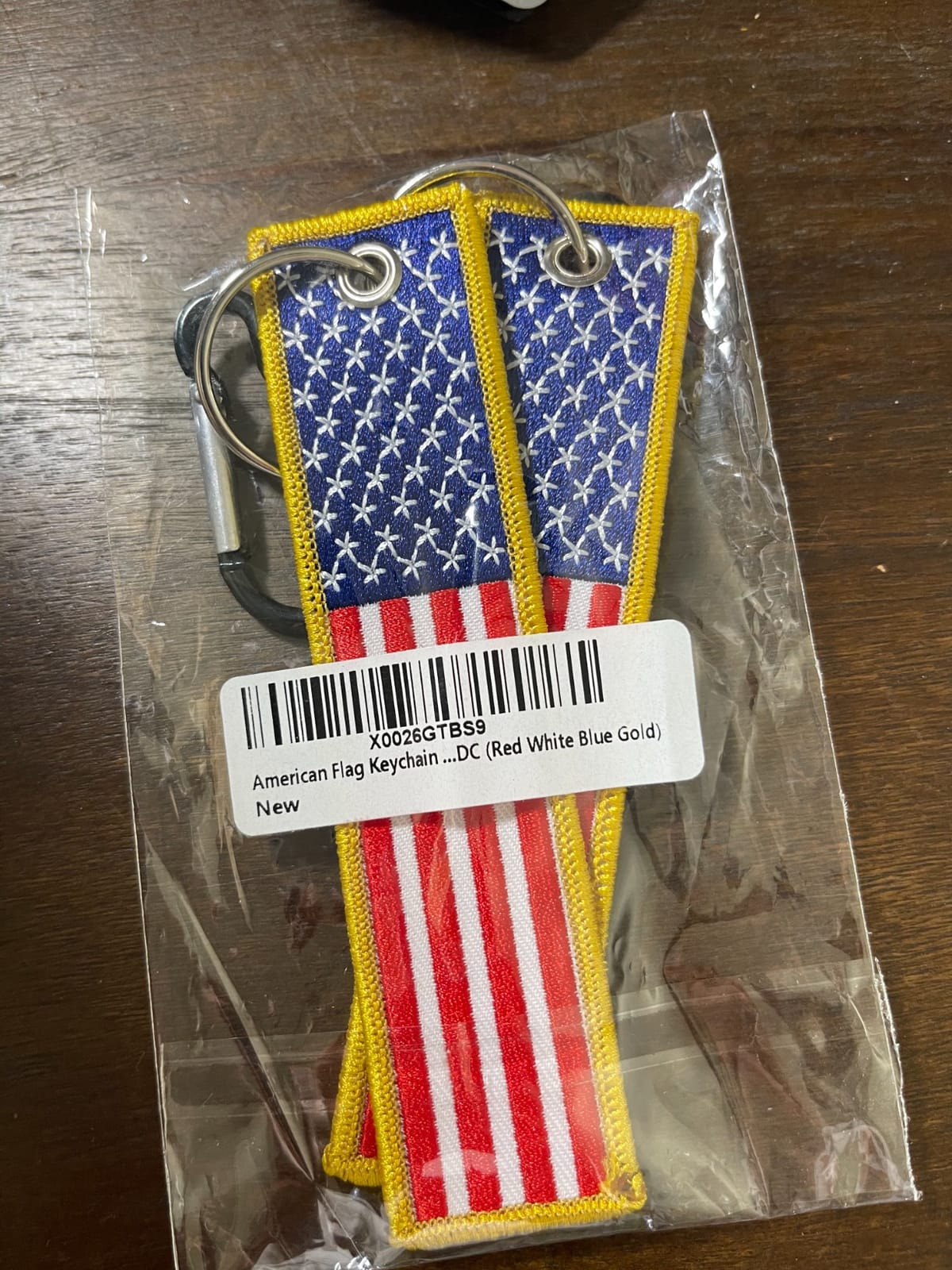 Great 1 Thin Green Line American Flag Keychain Tag with Key Ring customer photo 2
