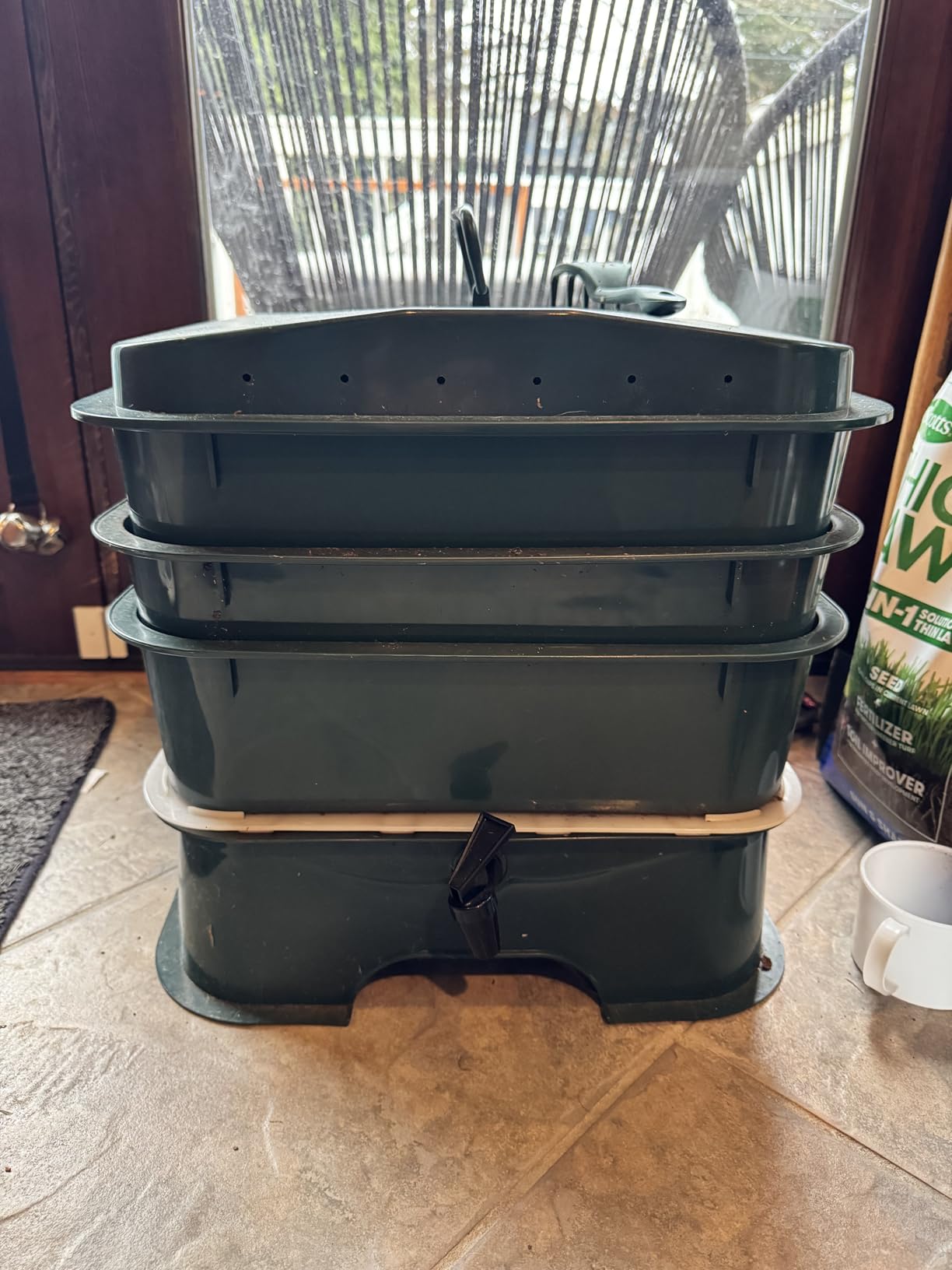 The Original VermiHut® Plus 5-Tray Worm Compost Bin – Indoor & Outdoor Vermicomposting System, Continuous Flow Food Waste Recycler for Organic Composting & Gardening - Dark Green customer photo 1