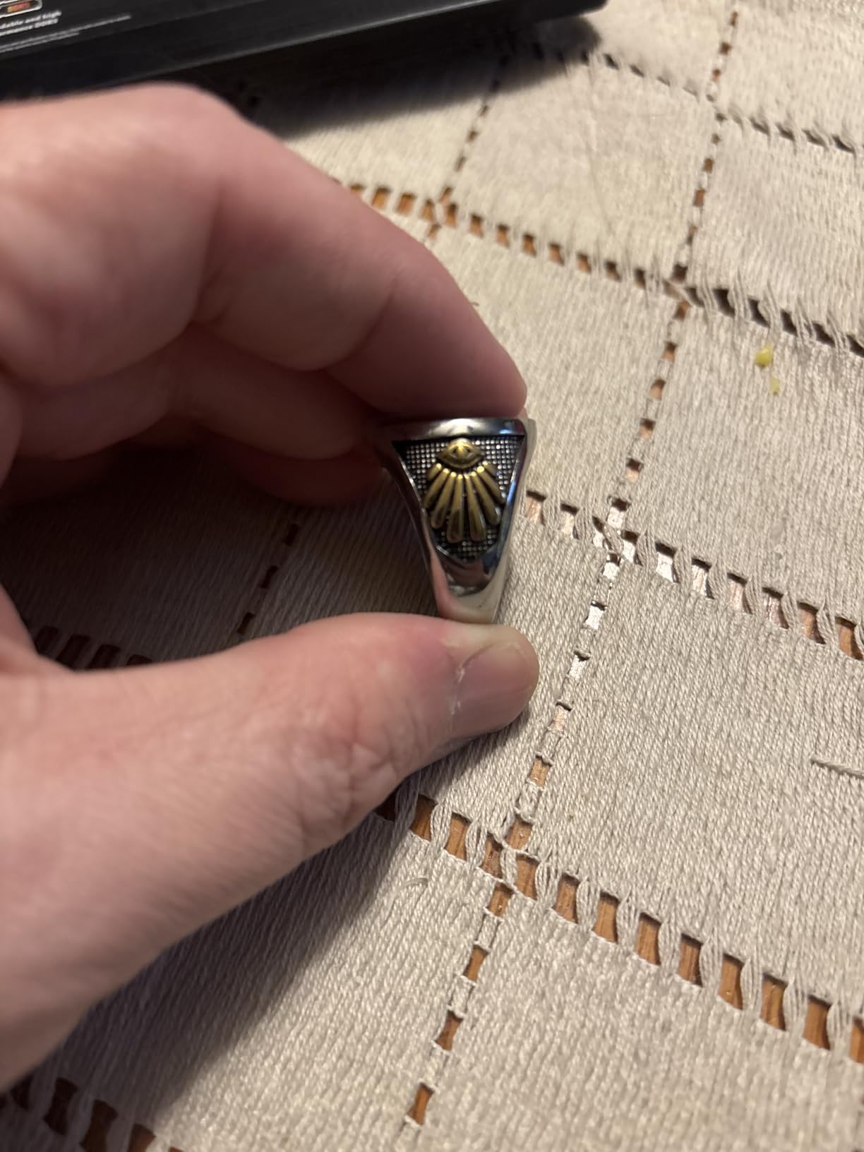 Men's Stainless Steel Vintage Freemason Masonic Biker Rings Blue Free and Accepted Masons Ring Band customer photo 1