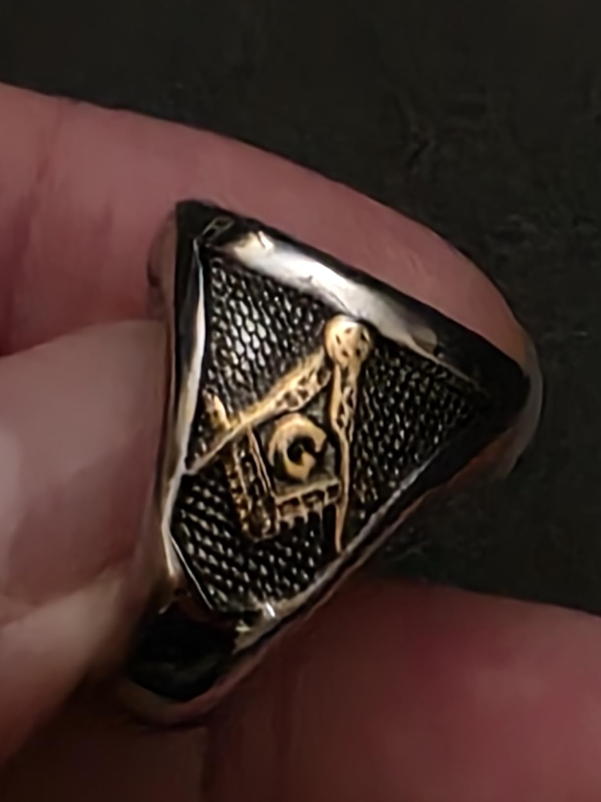 Men's Stainless Steel Vintage Freemason Masonic Biker Rings Blue Free and Accepted Masons Ring Band customer photo 2