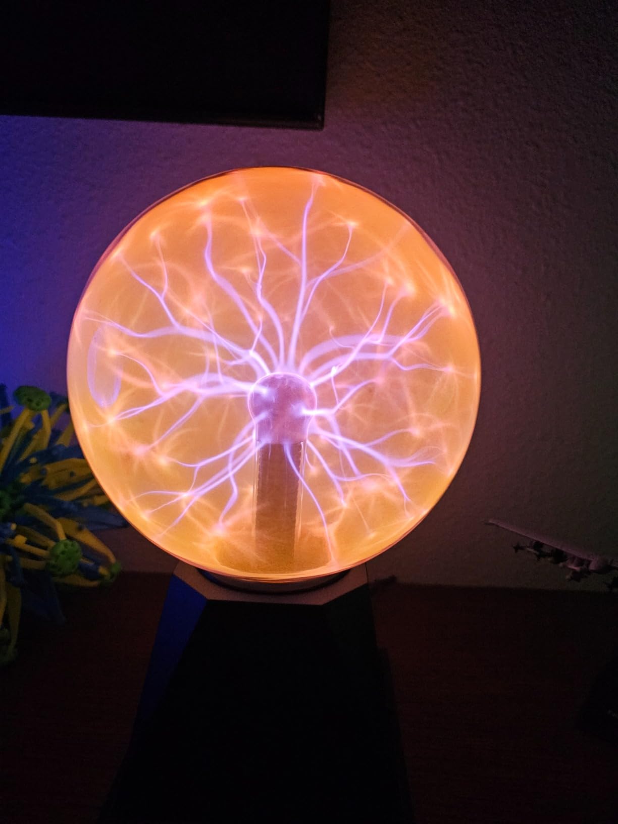 Kicko 10-Inch Plasma Ball - Blue Plasma Globe Touch and Sound Sensitive - Nebula Thunder Lightning Lamp Plug-in for Science Decor - Crystal Ball for Bedroom, Parties, Kids, and Home Decoration customer photo 1