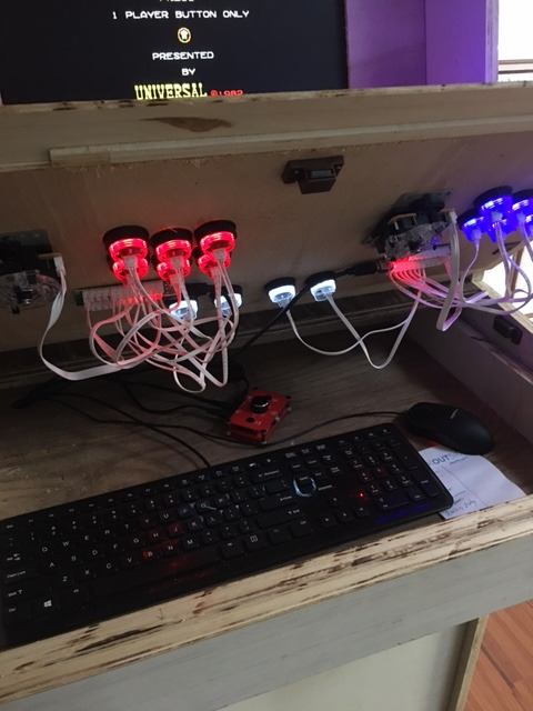 EG STARTS 2 Player Arcade Games DIY Kit Parts 2 Ellipse Oval Joystick Handles + 20 LED lit Arcade Buttons (Red & Blue Kit) customer photo 2