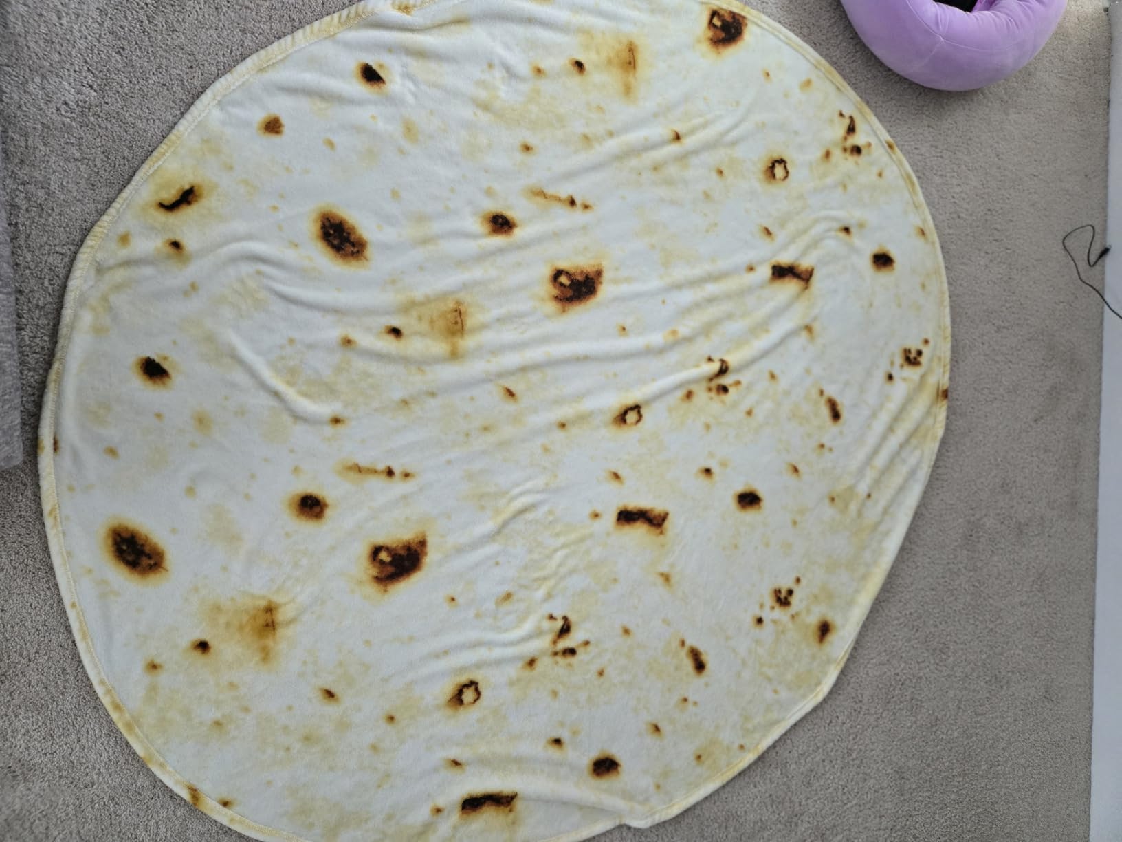 Mermaker Burrito Tortilla Taco Blanket 71 inches for Adult Kids, Realistic Tortilla Throw Blanket Funny Gifts for Women Men Teen Boy Girl, Soft Flannel Food Blanket for Christmas Birthday Gifts-Yellow customer photo 1