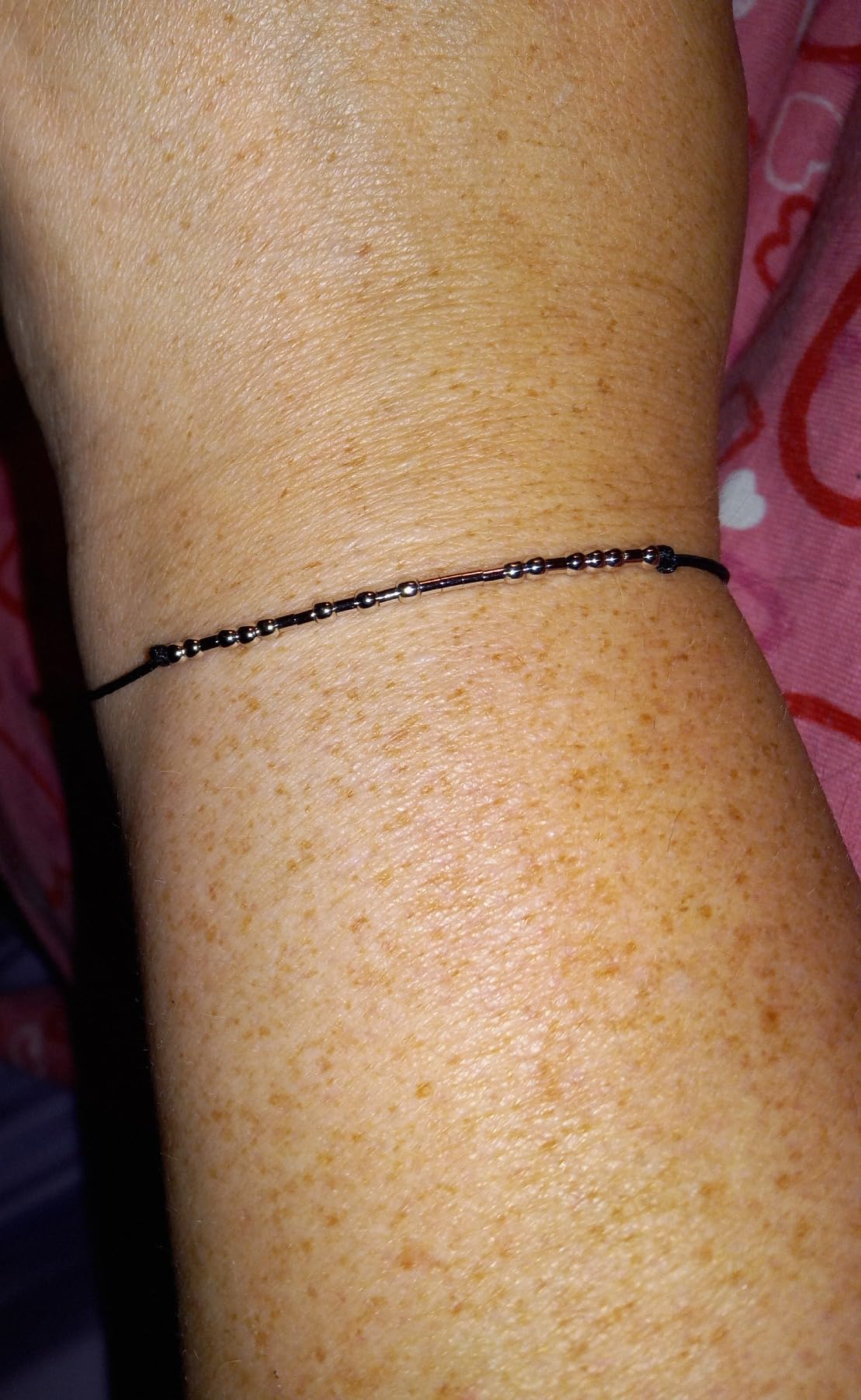 KGBNCIE Inspirational Gifts for Women, Morse Code Funny Gifts Bracelets for Women, S925 Sterling Silver Morse Code Bracelets Friend Gifts customer photo 1