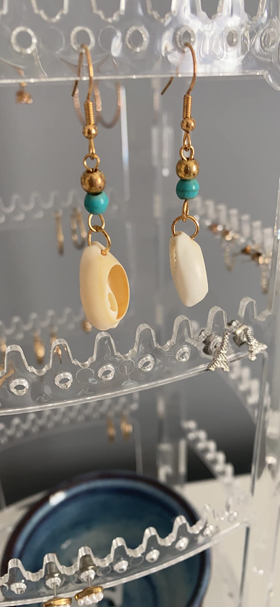 Olbye Cowrie Shell Earrings Turquoise Gold Earrings for Women Boho Earring Body Jewelry customer photo 1