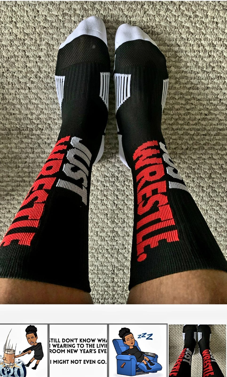 ChalkTalkSPORTS Wrestling Socks - Cushioned Mid-Calf Crew - Just Wrestle customer photo 1