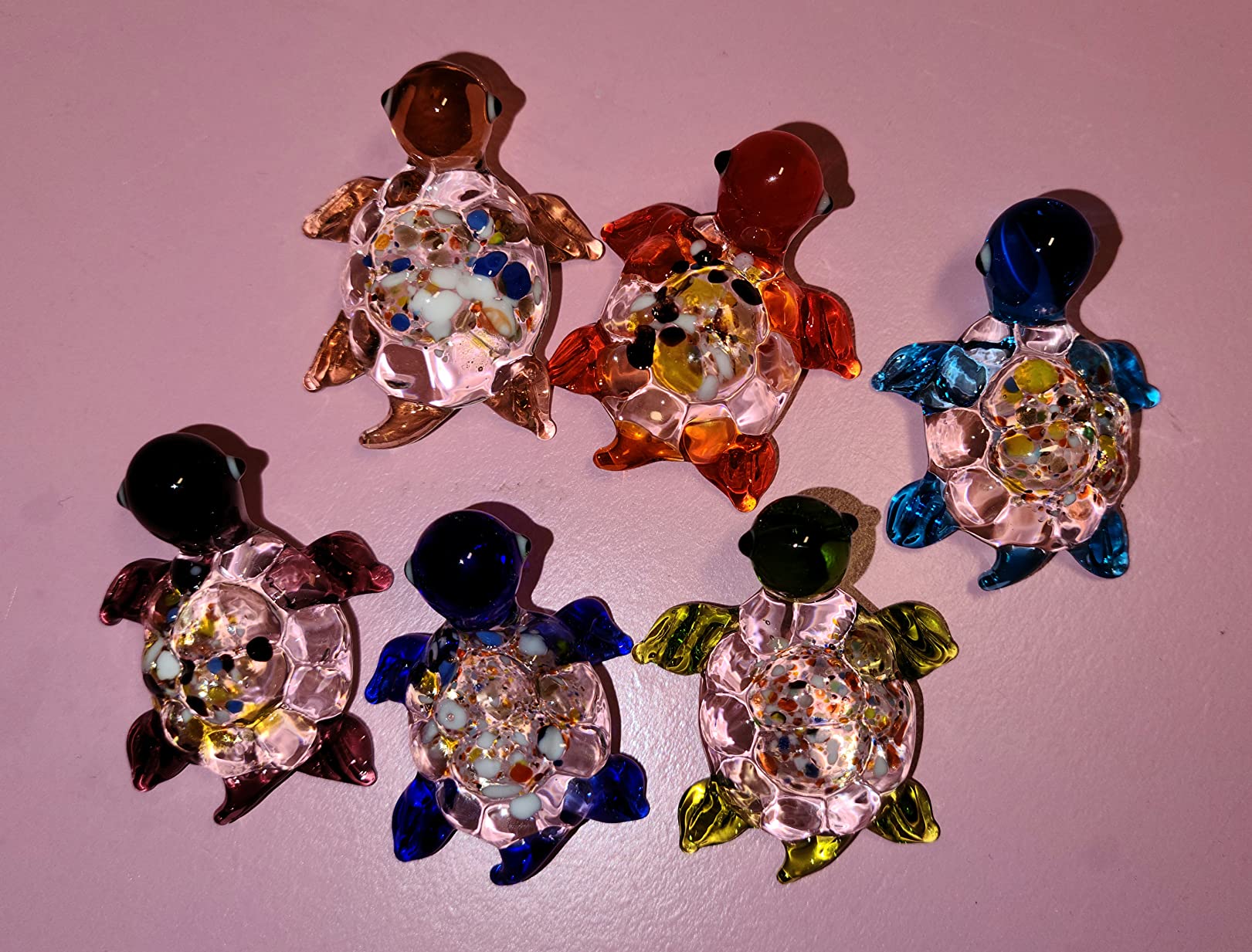 6 Pcs Hand Blown Glass Sea Turtle Crystal Figurines Home Decor customer photo 2
