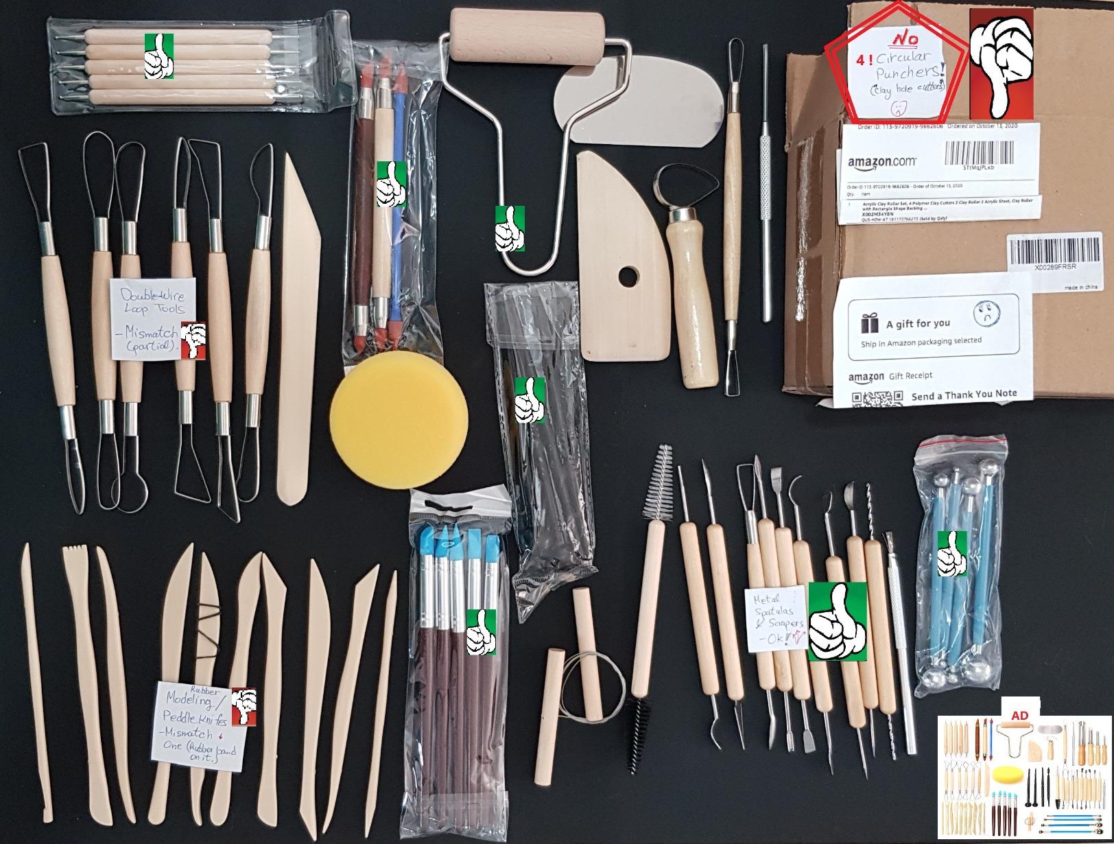 LAMPTOP 61Pcs Pottery Ceramic Tools & Polymer Clay Sculpting Tools Set for Pottery Modeling Clay Tools and Carving, Air Dry Clay Tools customer photo 2