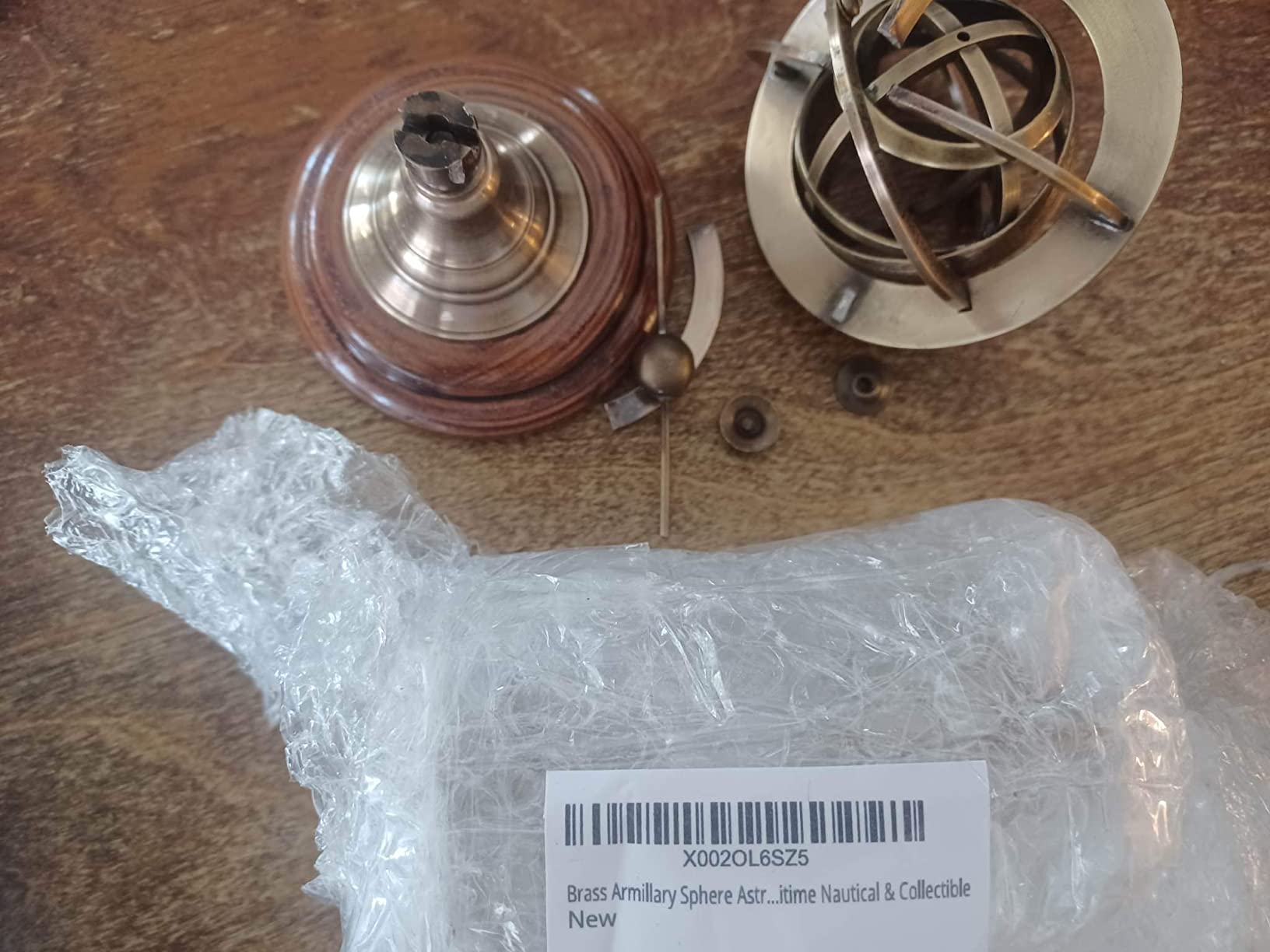 Brass Armillary Sphere Astrolabe On Wooden Base Maritime Nautical & Collectible customer photo 2