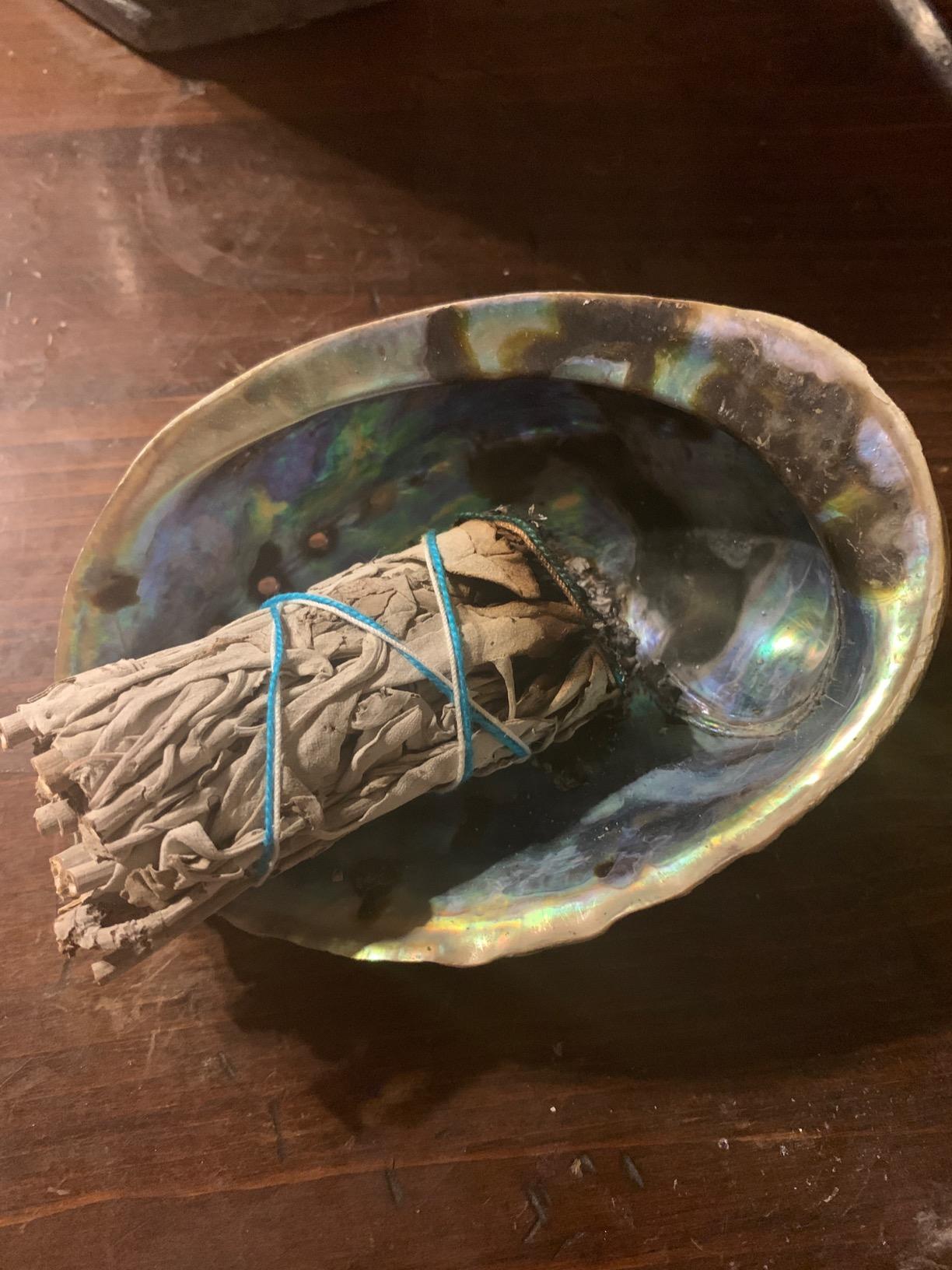 Abalone Shell Smudging Bowl Seashell Incense Burner, 5-6 Inches customer photo 1