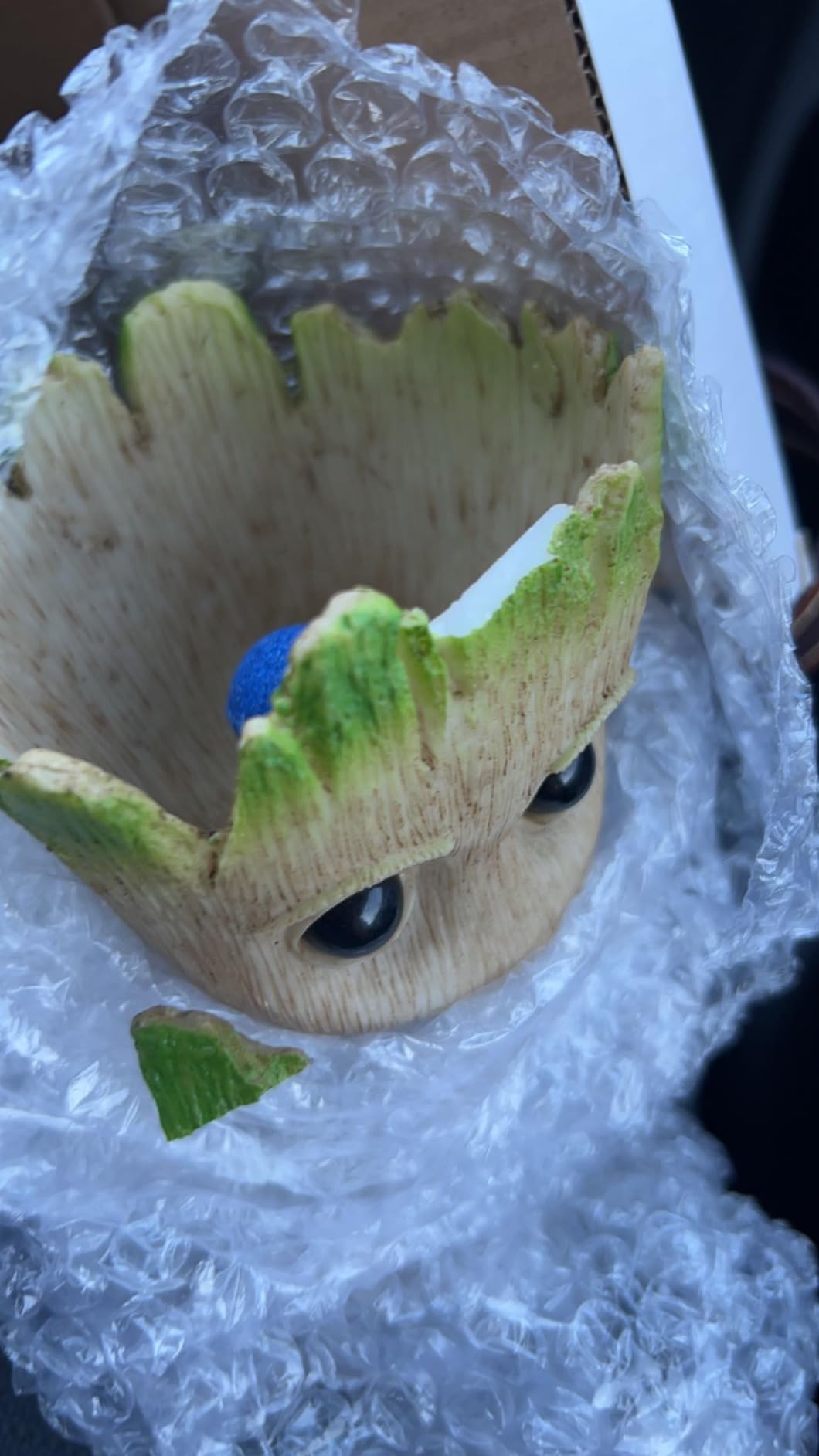 TEEMO Aquarium Groot Air Bubbler Decorations, Air Bubbler Resin Brown Decorations for Fish Tank. customer photo 1
