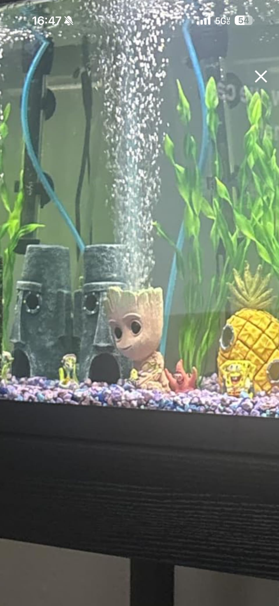 TEEMO Aquarium Groot Air Bubbler Decorations, Air Bubbler Resin Brown Decorations for Fish Tank. customer photo 2