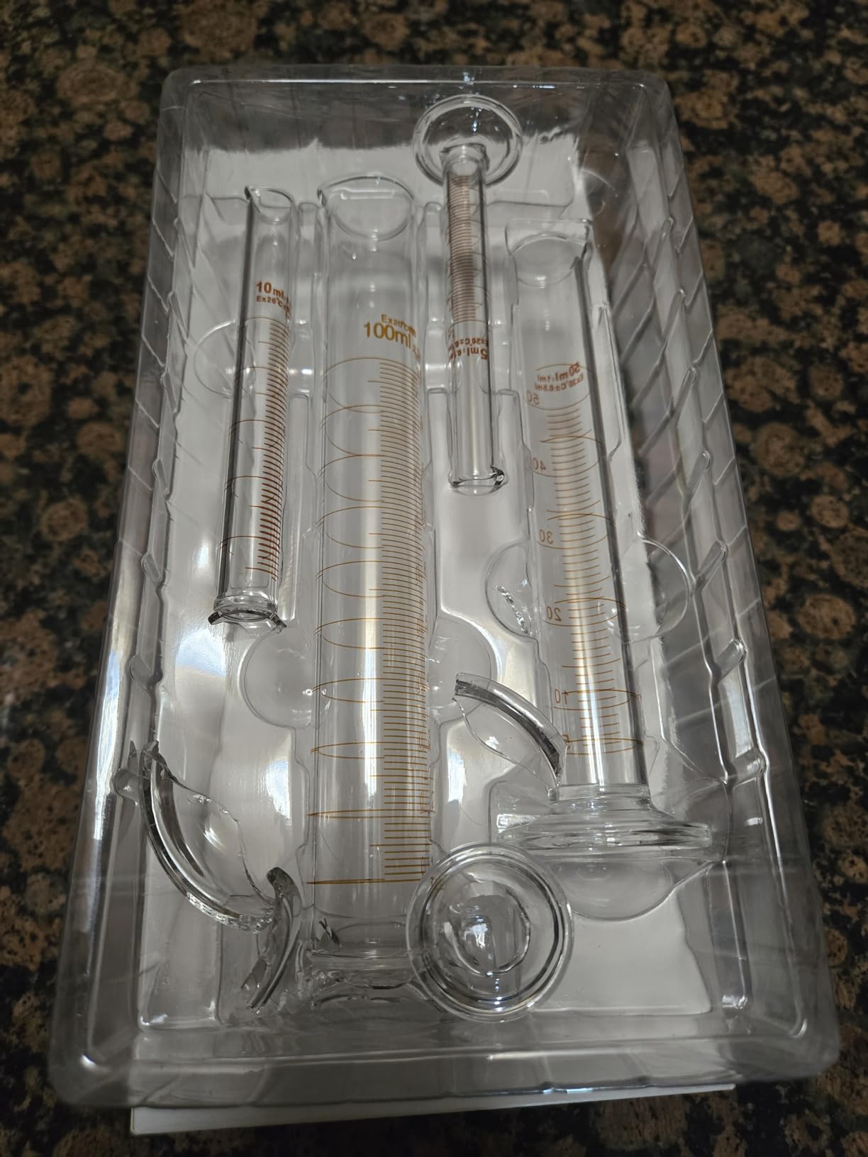 Thick Glass Graduated Cylinder Set 5ml 10 ml 50ml 100ml | Heat resistant thick glass measuring cylinders for lab liquid testing customer photo 2