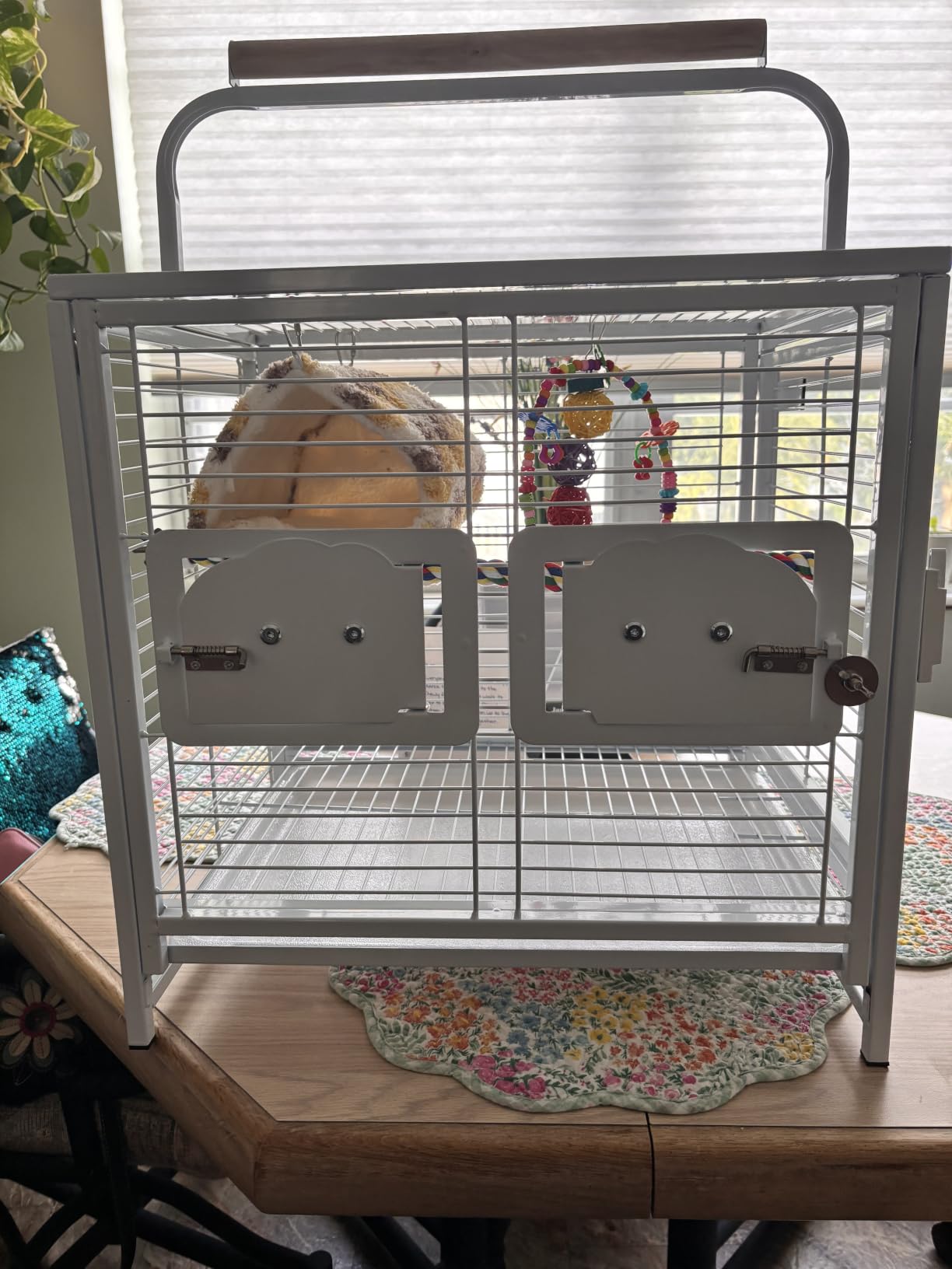 VIVOHOME 19 Inch Wrought Iron Travel Bird Cage for Cockatiel Parakeets customer photo 1