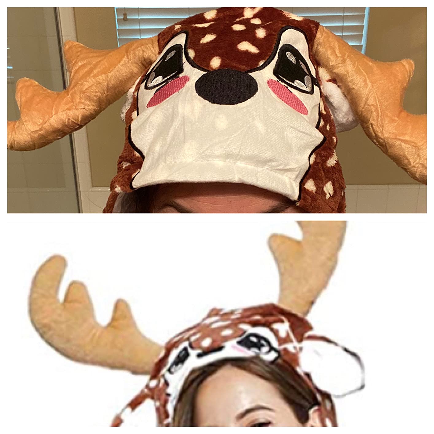 Women Deer Costume Adult Reindeer Onesie Onepiece Pajama customer photo 1