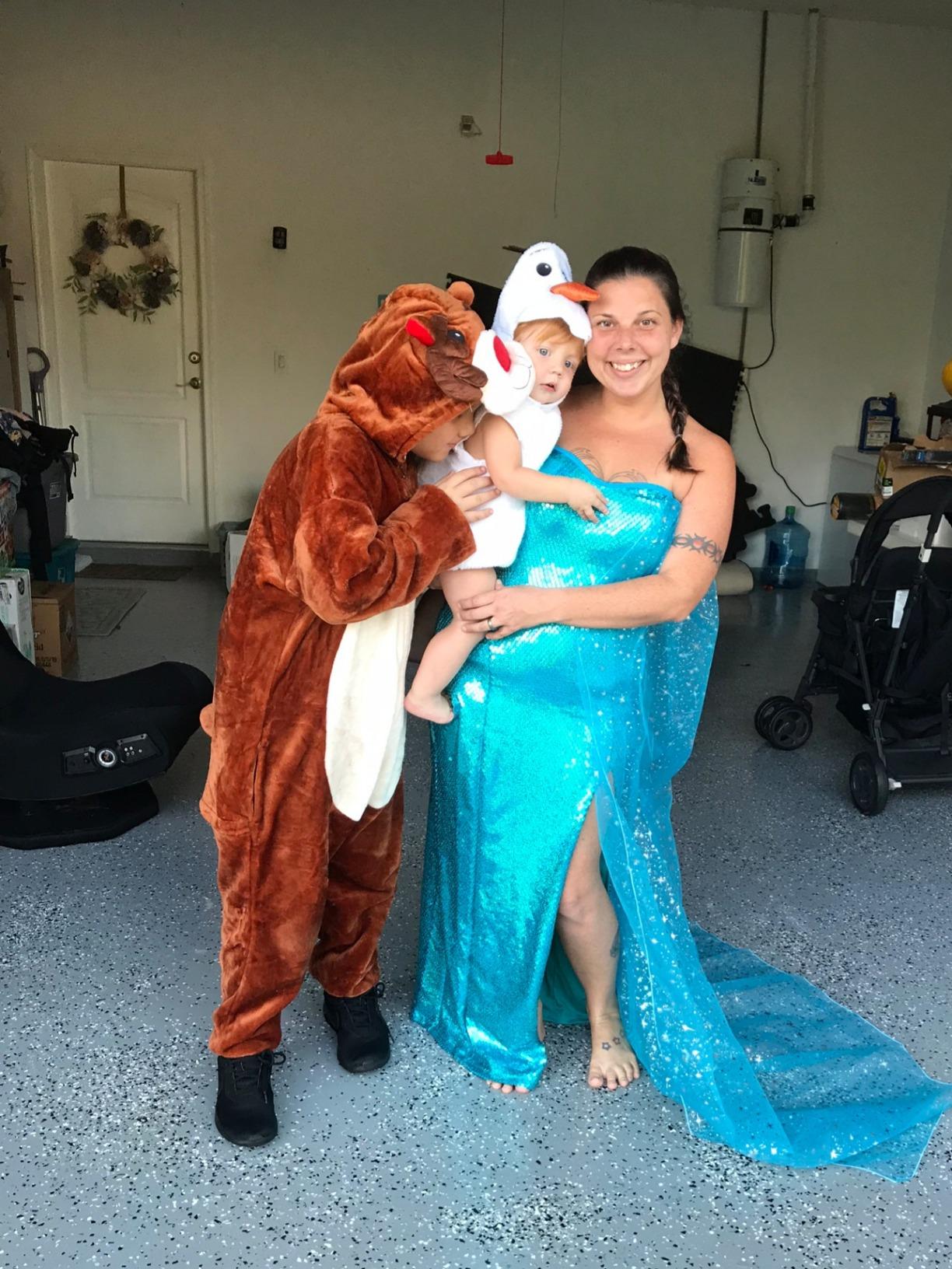Women Deer Costume Adult Reindeer Onesie Onepiece Pajama customer photo 2