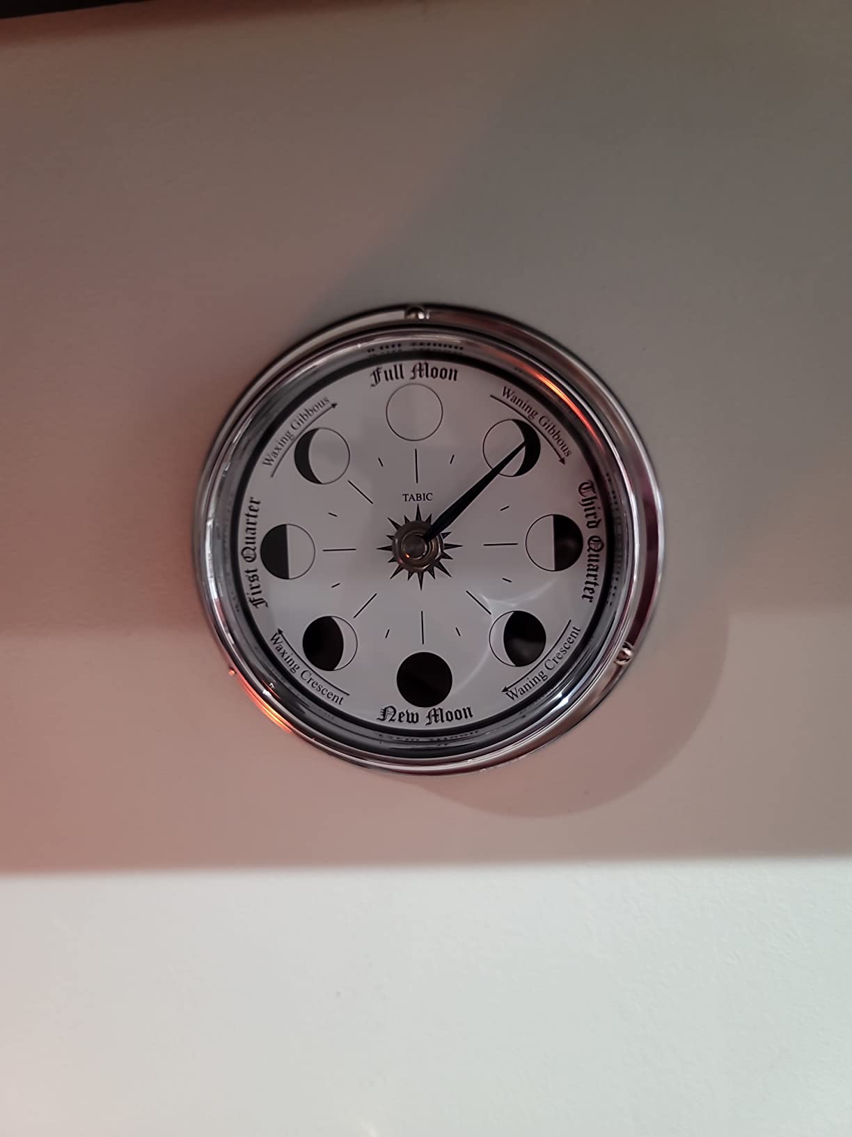 Traditional Northern Hemisphere Solid Brass Moon Phase Clock - Handcrafted in England, Heavy Brass Case (1/2kg), 6x2 Inches - Elegant Celestial Elegance and Lunar Phase Accuracy customer photo 2