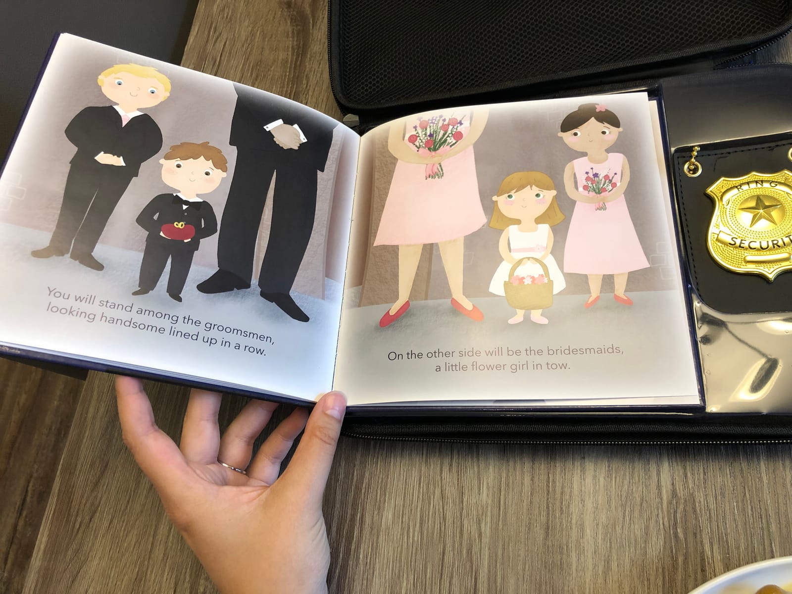 Tickle & Main Ring Bearer Proposal Gift Set - Youth S/M, Ages 4 & Up, Black Polyester - Includes Storybook, Leather Badge & Security Briefcase - Kids Ring Bearer Gifts customer photo 1