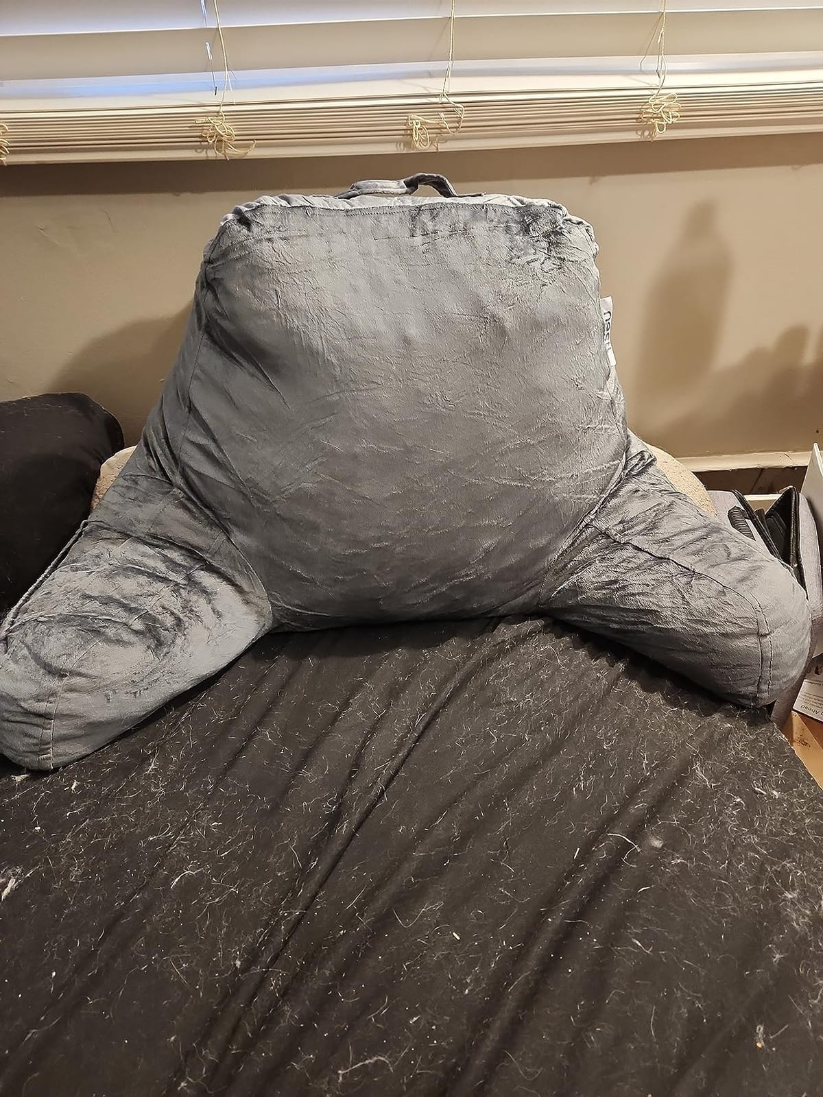 Nestl Reading Pillow for Bed, Back Pillow for Sitting Up in Bed, Dark Grey customer photo 1