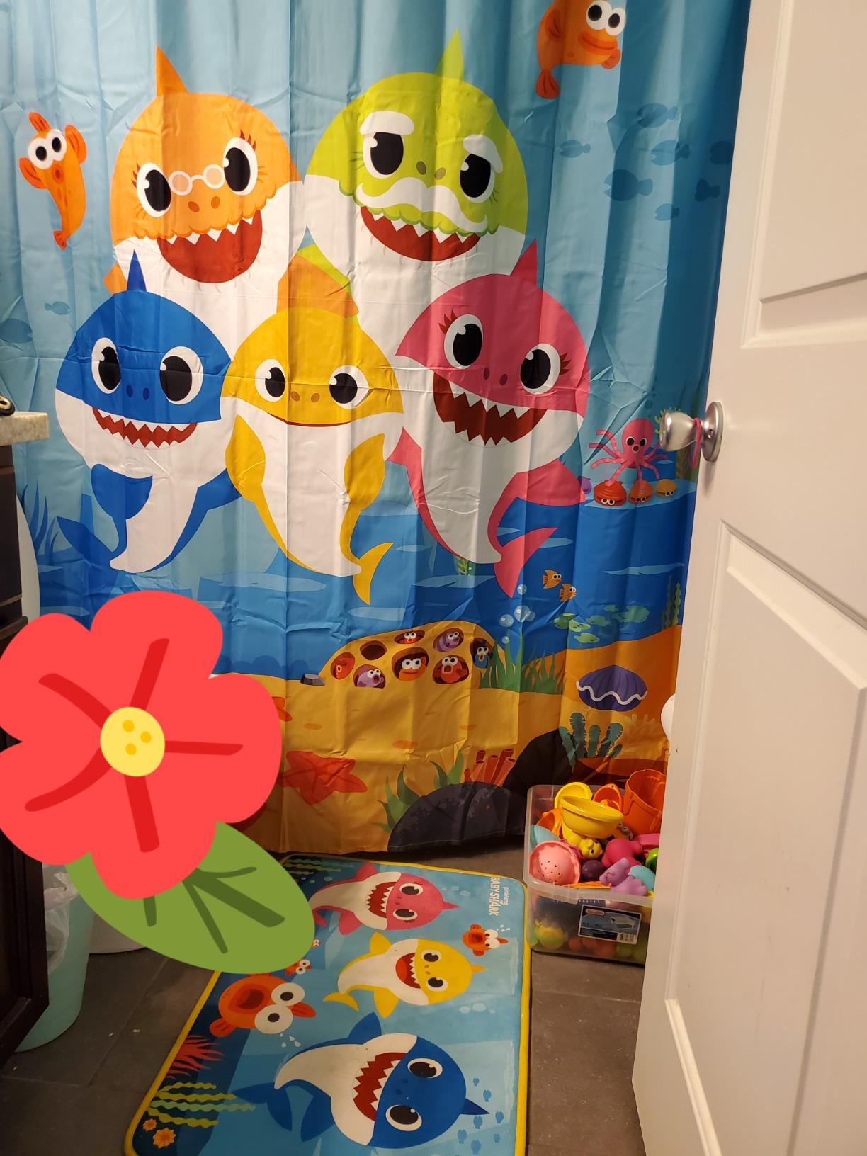 Franco Kids Bathroom Decorative Fabric Shower Curtain, 72 in x 72 in, Baby Shark customer photo 1
