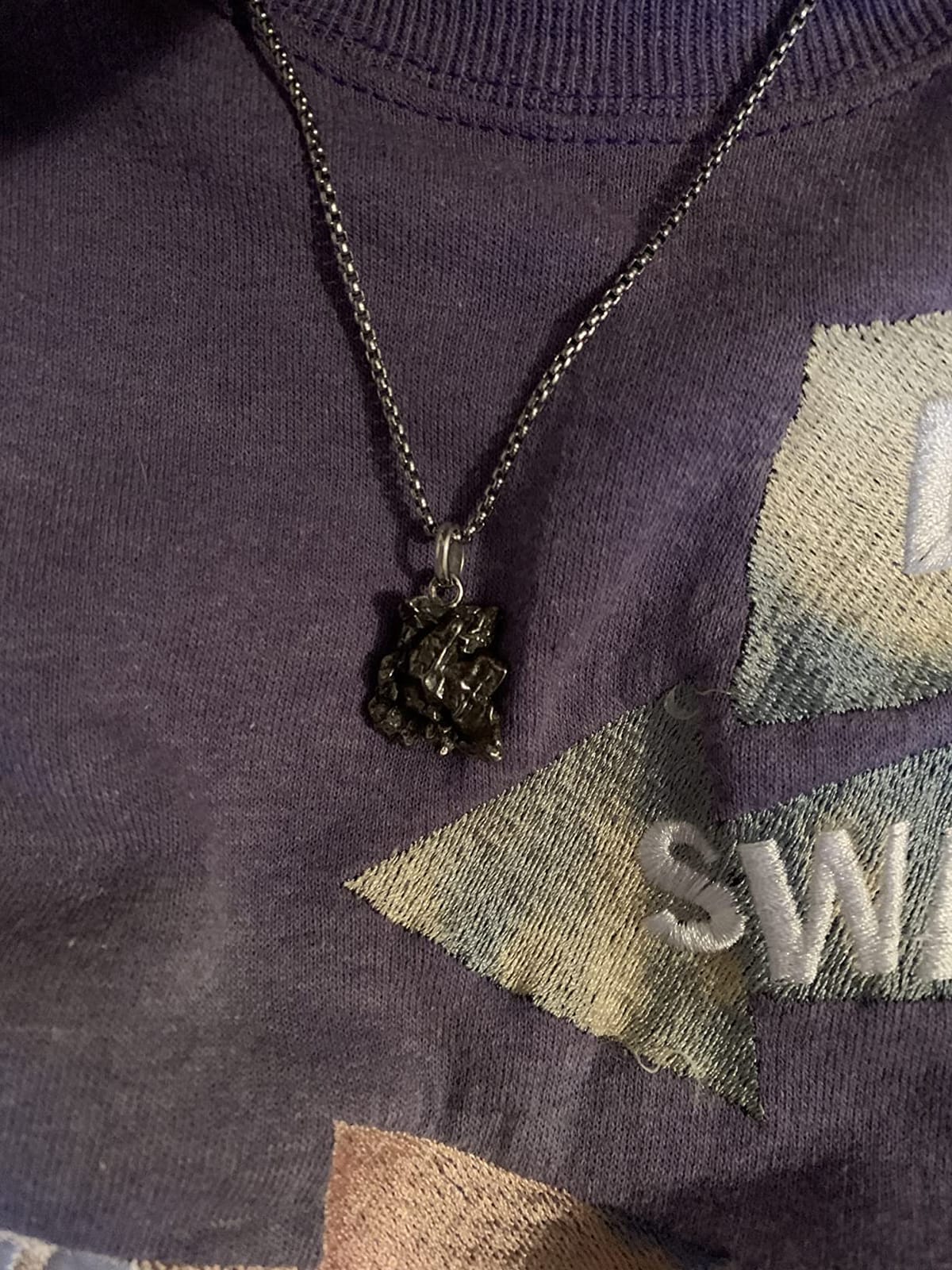 Starborn Campo Del Cielo Meteorite Pendant in Sterling Silver customer photo 2