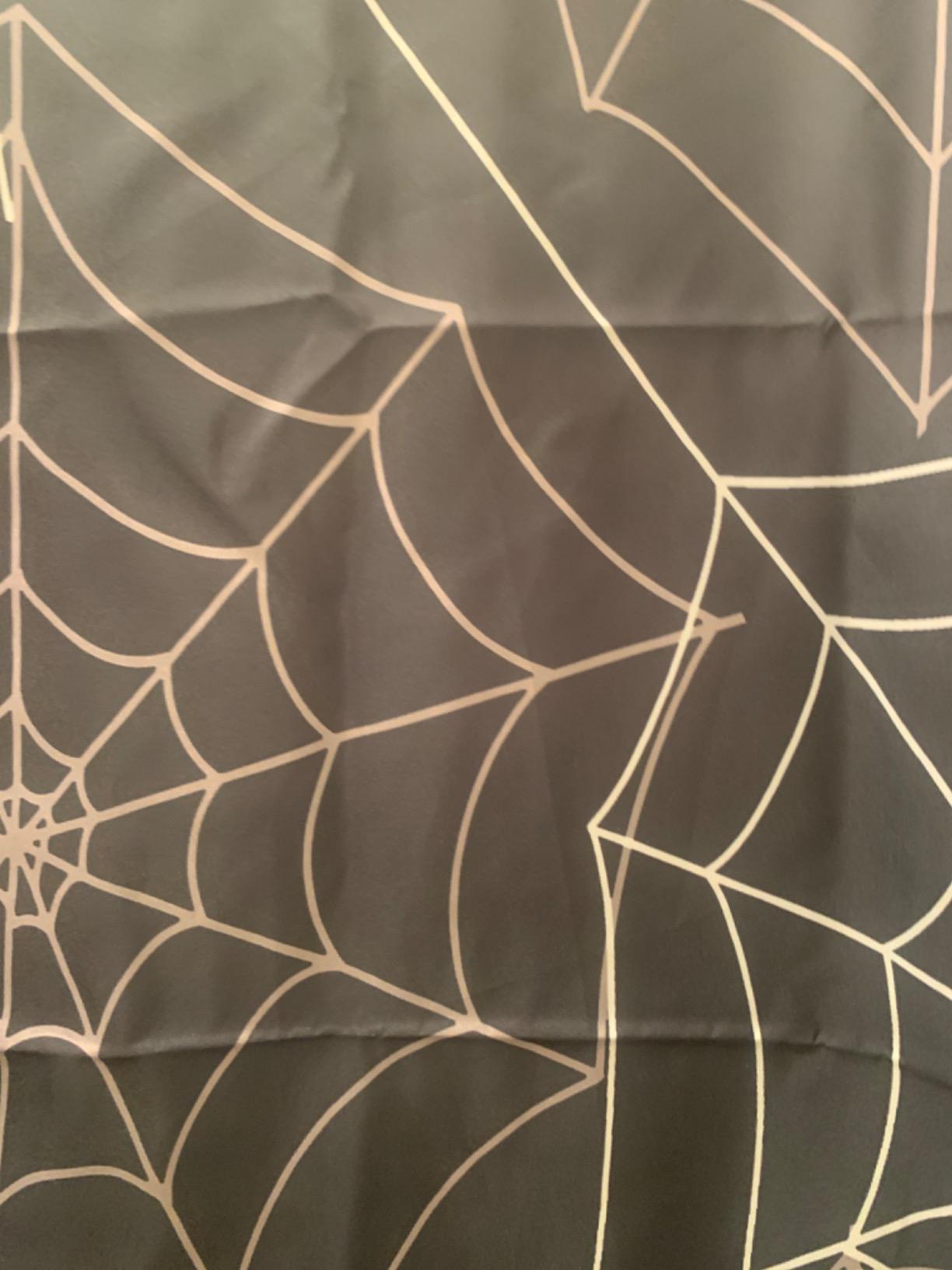 LB Halloween Shower Curtain Spider Web Decor Black Grey Bathroom Curtain with Hooks 60x72 inch Waterproof Polyester Fabric Bathroom Decorations,10 Holes customer photo 2