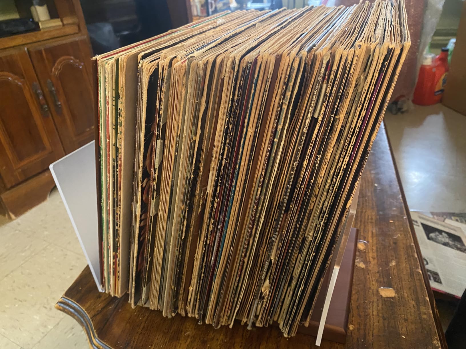 Premium Vinyl Record Storage - a Mid-Century Style Record Holder for Albums, 60-70 LP Capacity - Complements Any Record Player (Brown) customer photo 2