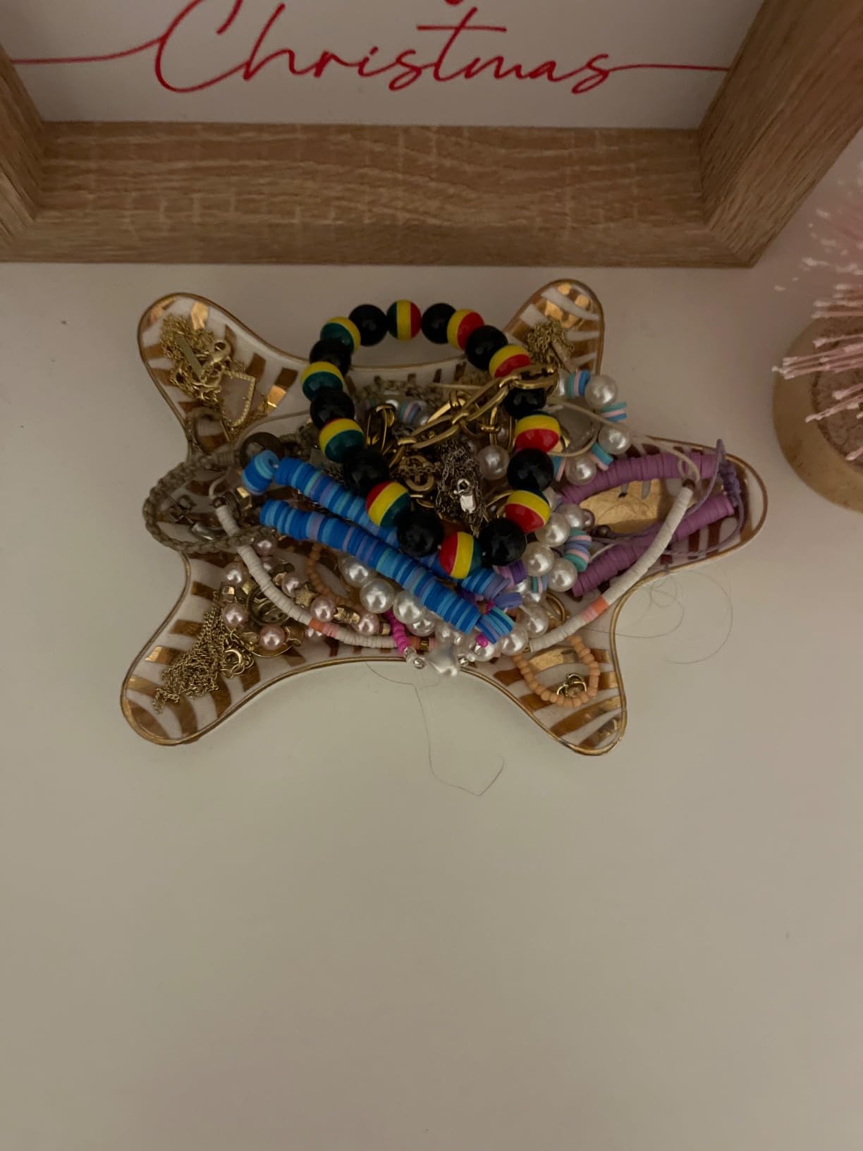 Trycooling Hand Painted Tiger Skin Ceramic Jewelry Dish, Gold customer photo 2