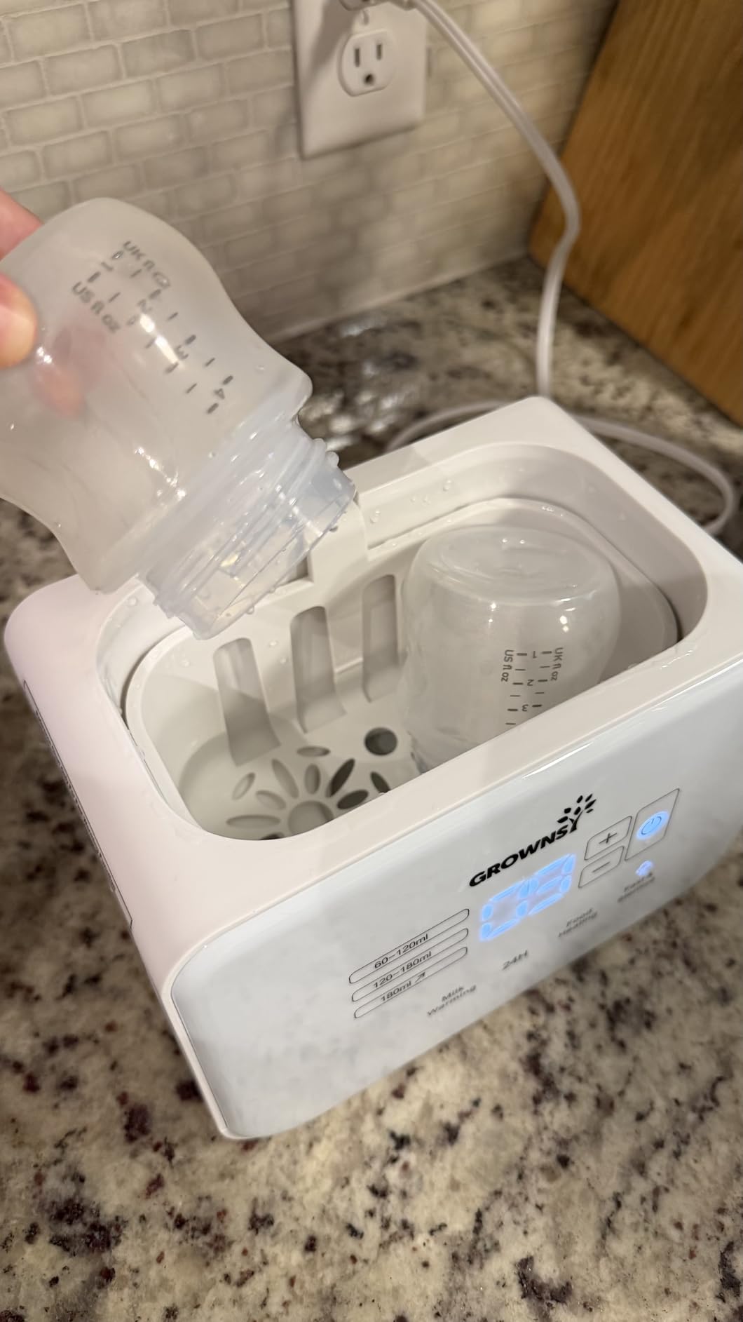 GROWNSY Fast Double Baby Bottle Warmer for Breastmilk & Formula, White customer photo 2