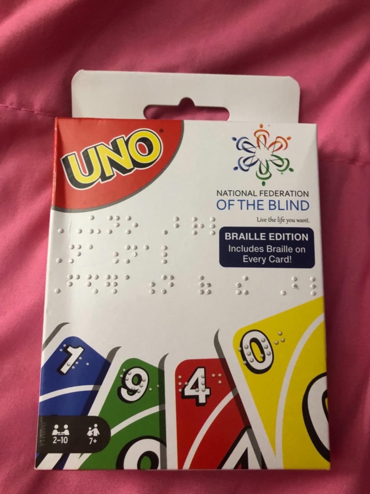 Mattel Games UNO Braille Card Game with Cards Specially Designed for Blind & Low-Vision Players for Kids, Adults, Family Nights & Parties customer photo 2