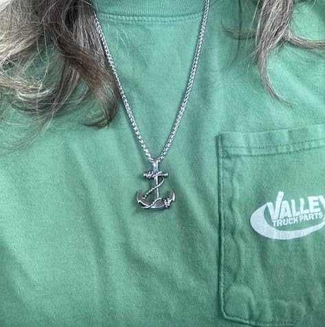 Mens Stainless Steel Nautical Anchor Necklace Vintage Navy Mooring Rope Anchor Pendant with 24 Inches Link Chain customer photo 1