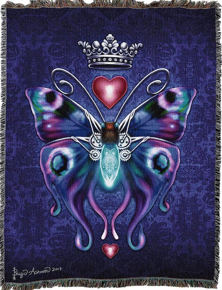 Pure Country Weavers Damask Dragonfly Blanket by Brigid Ashwood - Gift Fantasy Tapestry Throw Woven from Cotton - Made in the USA (72x54) customer photo 2