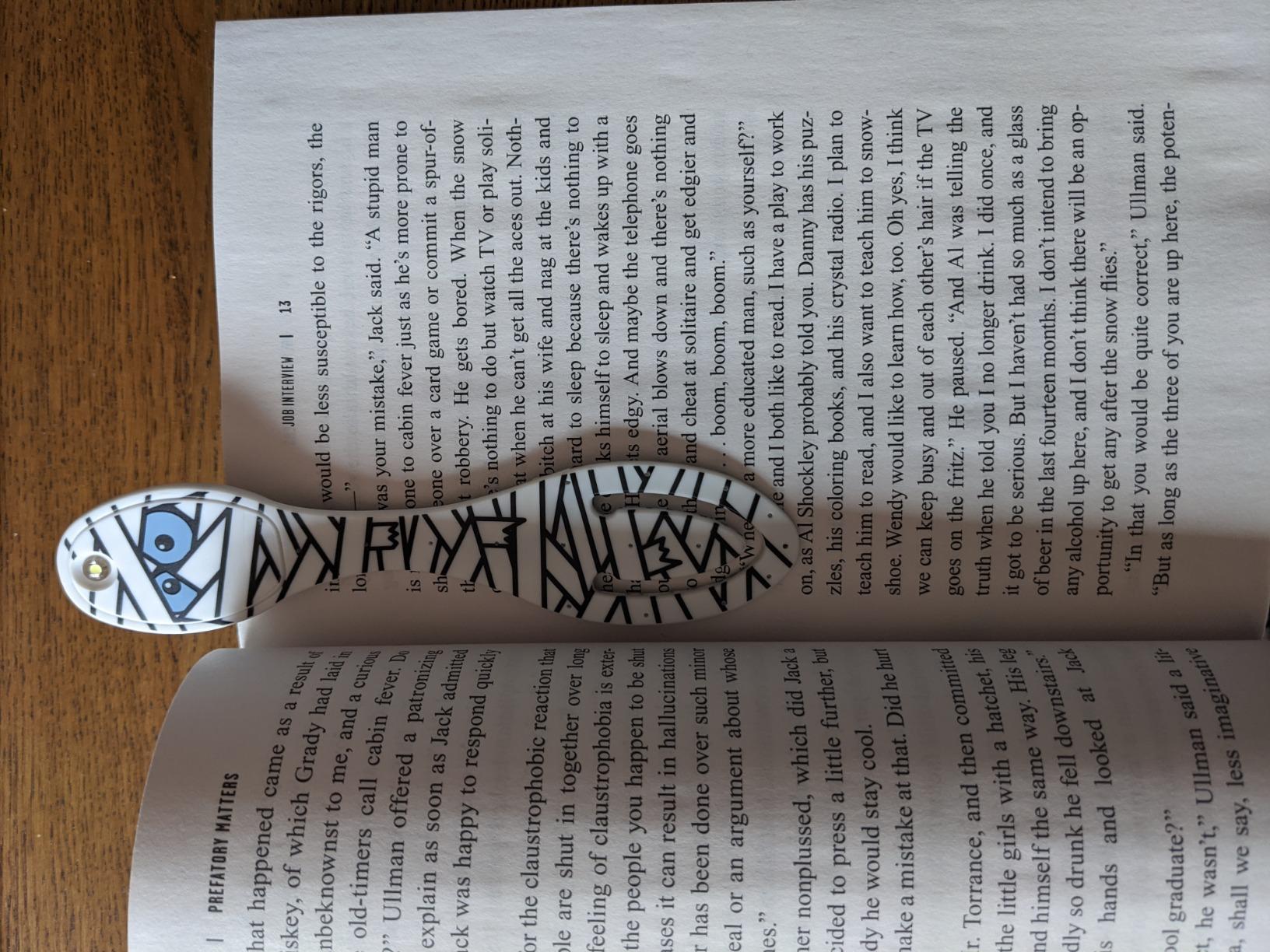 Gifts for Readers & Writers Book Light for Kids, Clip On Reading Light for Bed, 2in1 Flexilight Pals & Bookmark, Small & Lightweight with a Soft Glow, 2 Batteries Included, Owl customer photo 1