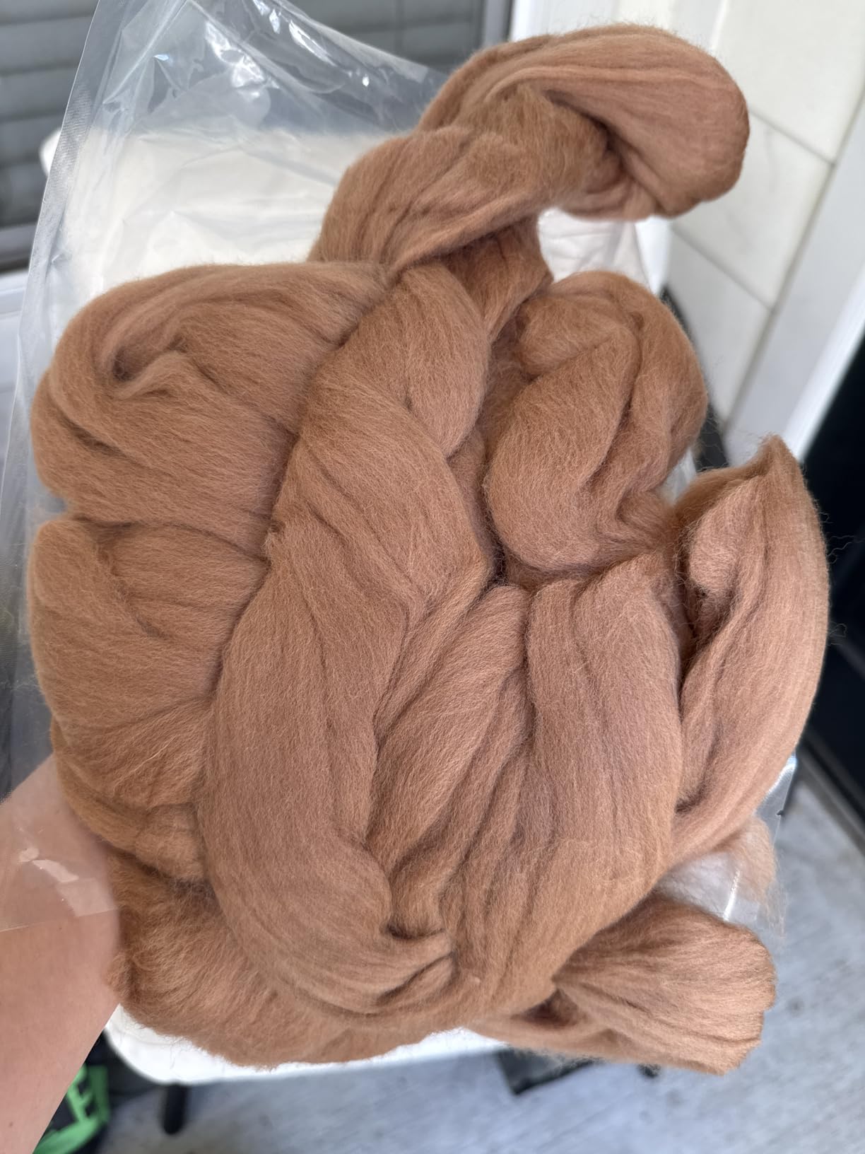 3.53oz Needle Felting Wool Roving for Needle Felting White Felting Wool customer photo 1