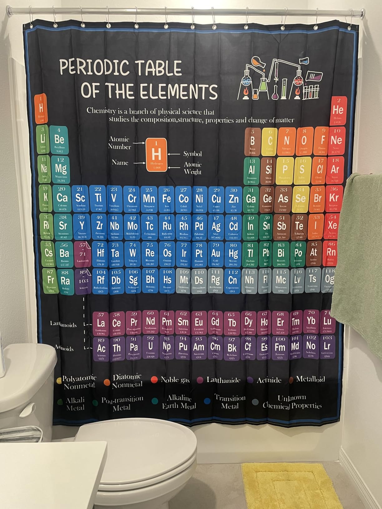 Periodic Table of Elements Shower Curtain Science Technology Bathroom Decor customer photo 2