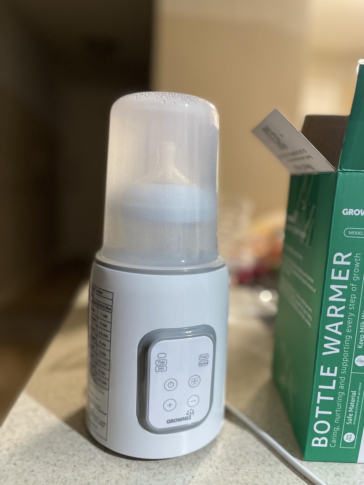 Grownsy 8-in-1 OG Fast Bottle Warmer with Timer, Gray customer photo 1