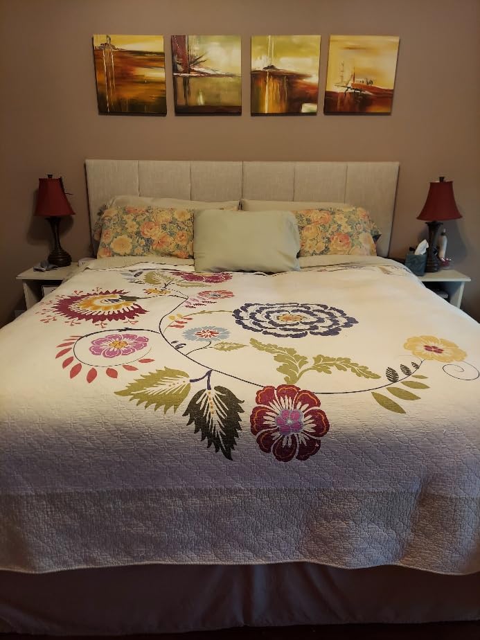 HAOBO Home Upholstered Headboards Foldable Queen/Full Linen Panels with Height Adjustments customer photo 1