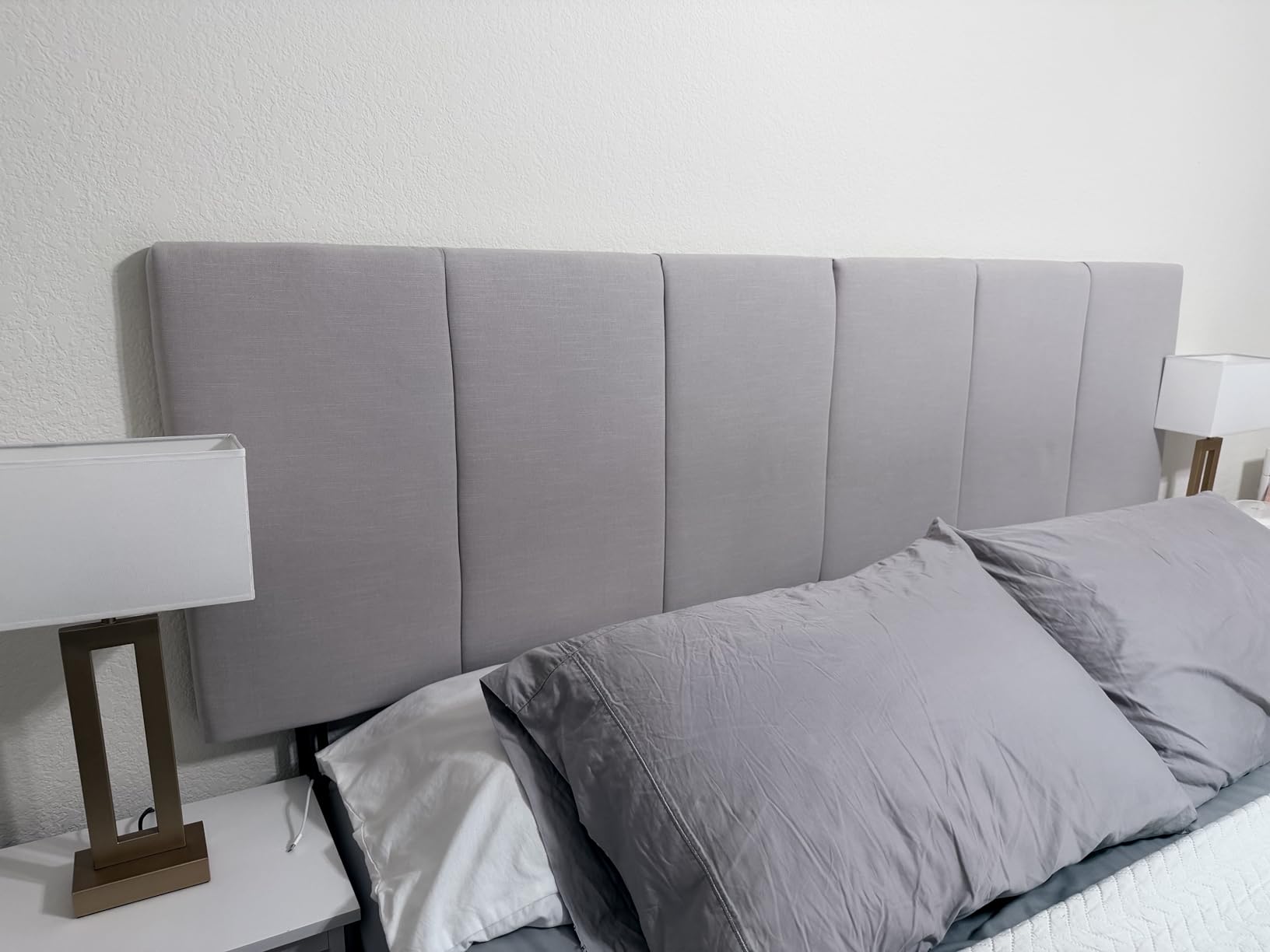 HAOBO Home Upholstered Headboards Foldable Queen/Full Linen Panels with Height Adjustments customer photo 2