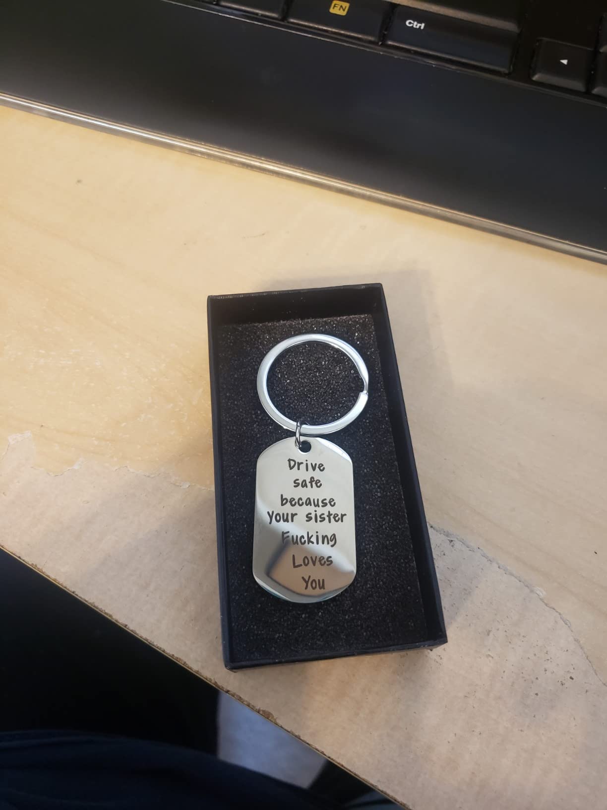 CINDYHE Drive Safe I Love You Keychain for Brother Sister Best Friend customer photo 1