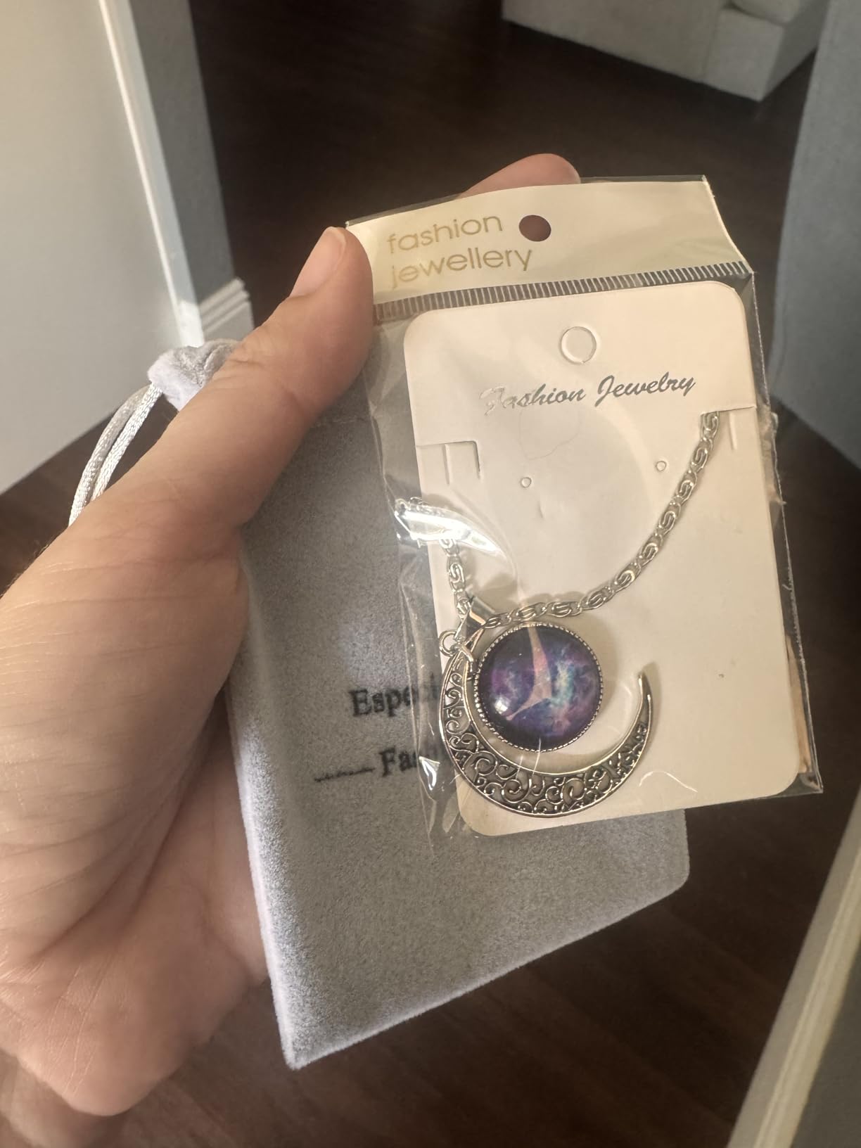 Lcbulu Galaxy Crescent Moon Pendant Necklaces Jewelry for Women Teen Girls 18'' customer photo 1